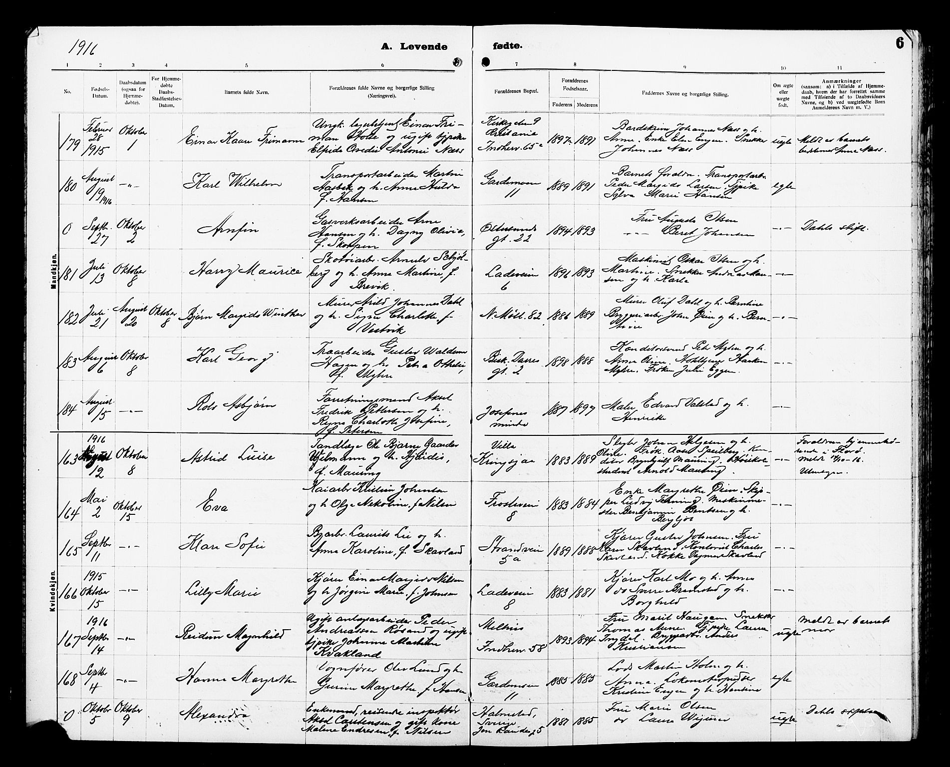 Ministerialprotokoller, klokkerbøker og fødselsregistre - Sør-Trøndelag, SAT/A-1456/605/L0256: Parish register (copy) no. 605C03, 1916-1920, p. 6