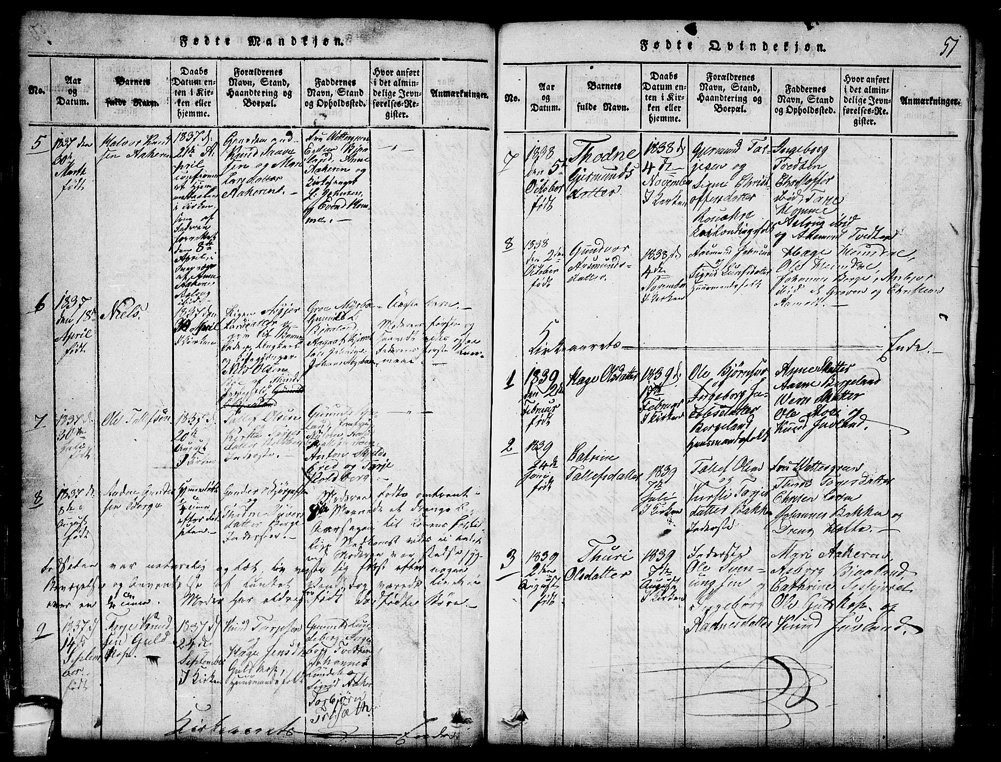 Lårdal kirkebøker, SAKO/A-284/G/Ga/L0001: Parish register (copy) no. I 1, 1815-1861, p. 51