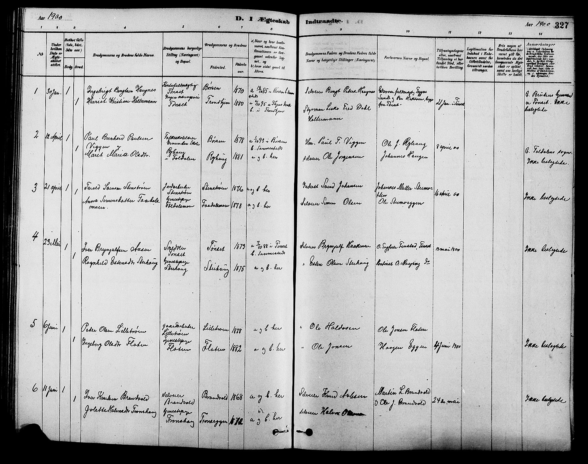 Alvdal prestekontor, SAH/PREST-060/H/Ha/Hab/L0003: Parish register (copy) no. 3, 1878-1907, p. 327