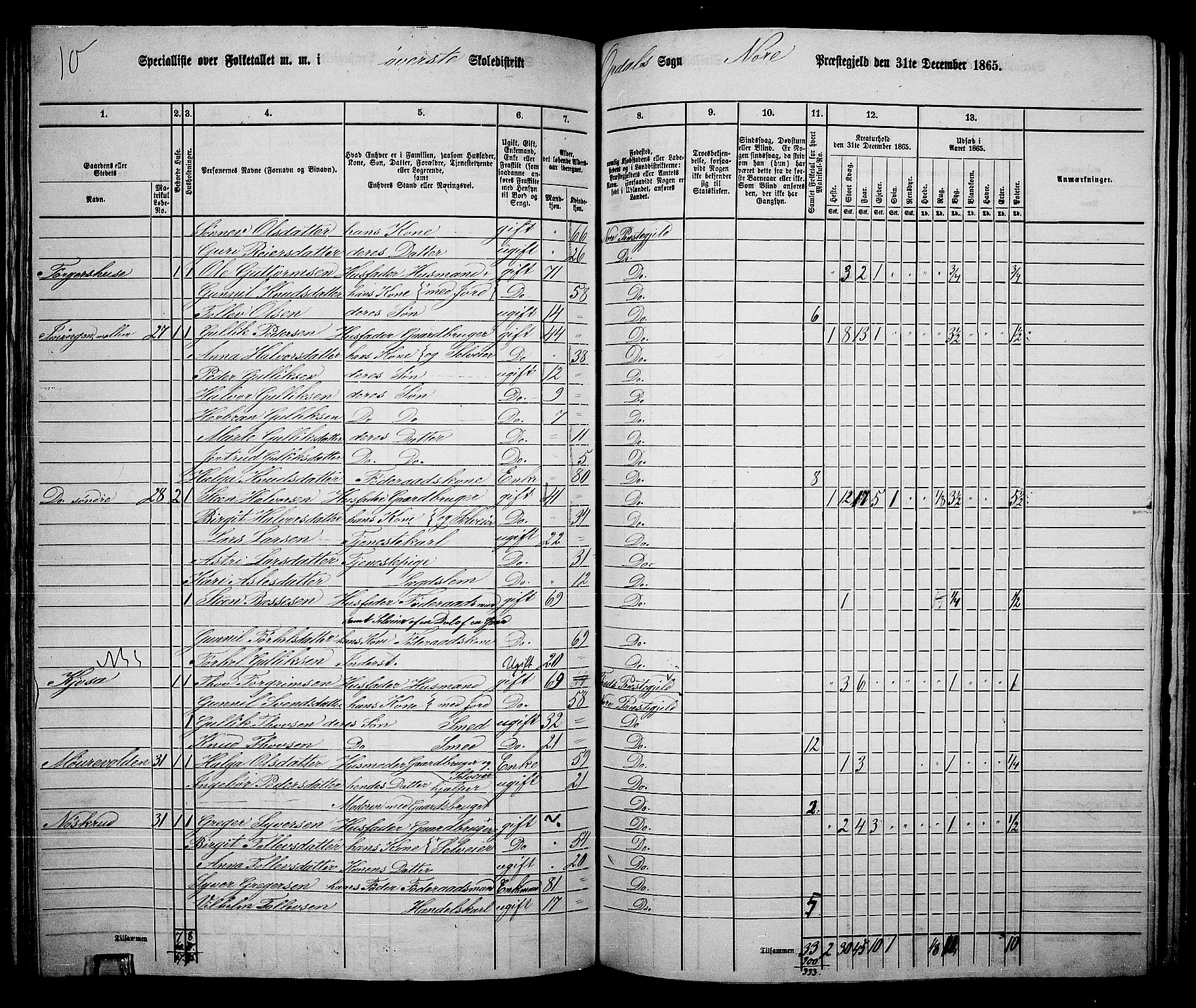 RA, 1865 census for Nore, 1865, p. 130