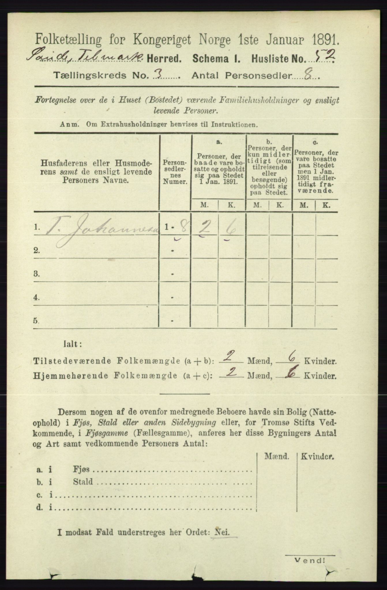 RA, 1891 census for 0822 Sauherad, 1891, p. 720