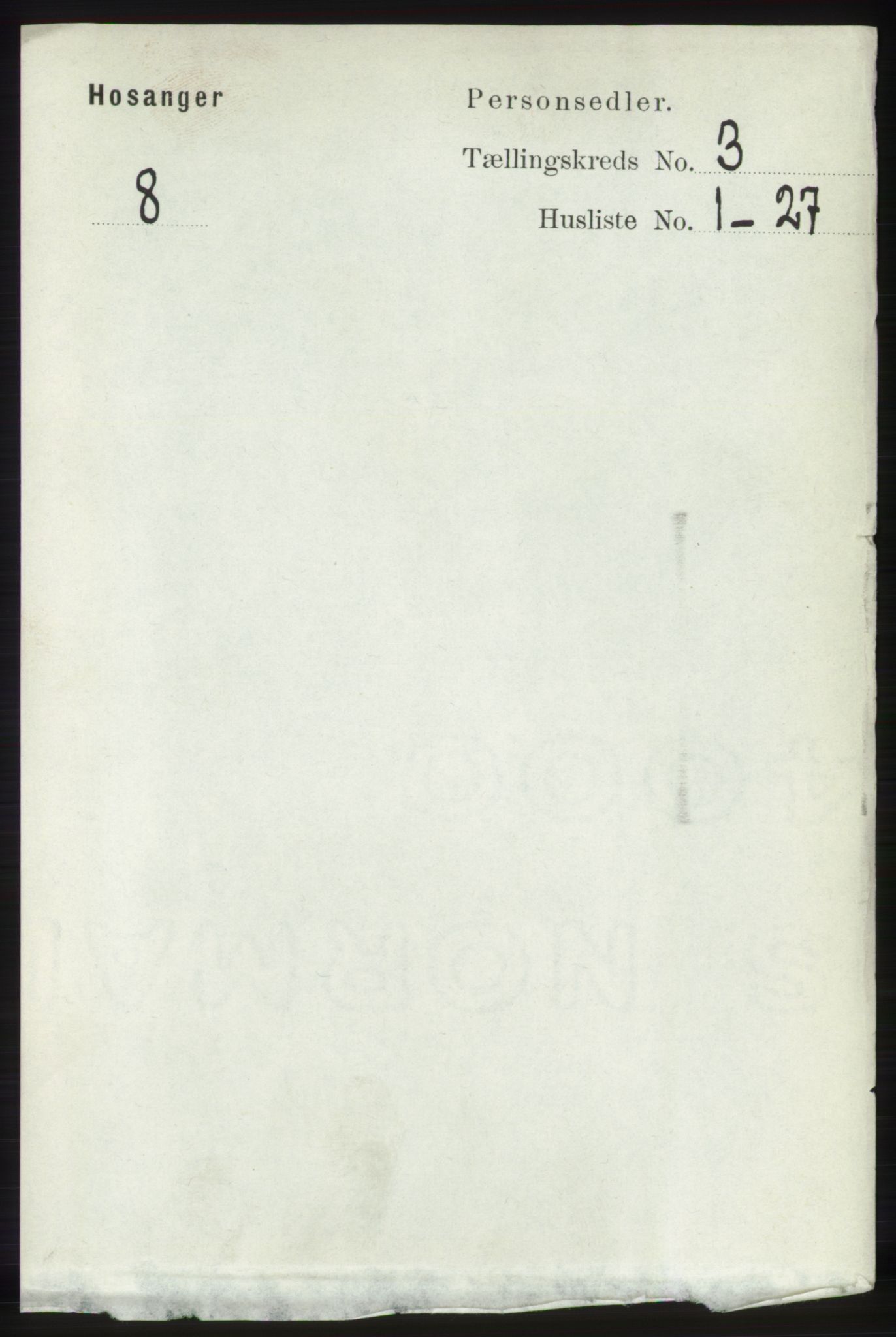 RA, 1891 census for 1253 Hosanger, 1891, p. 1017