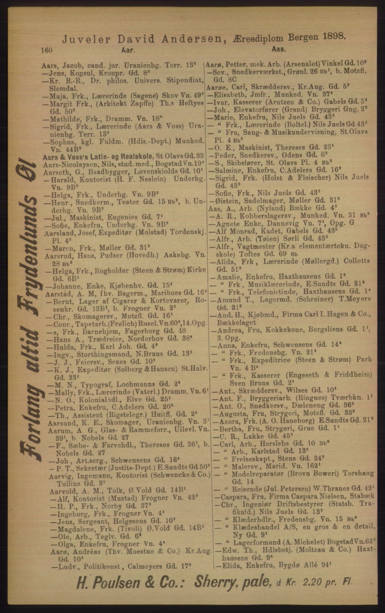 Kristiania/Oslo adressebok, PUBL/-, 1906, p. 160