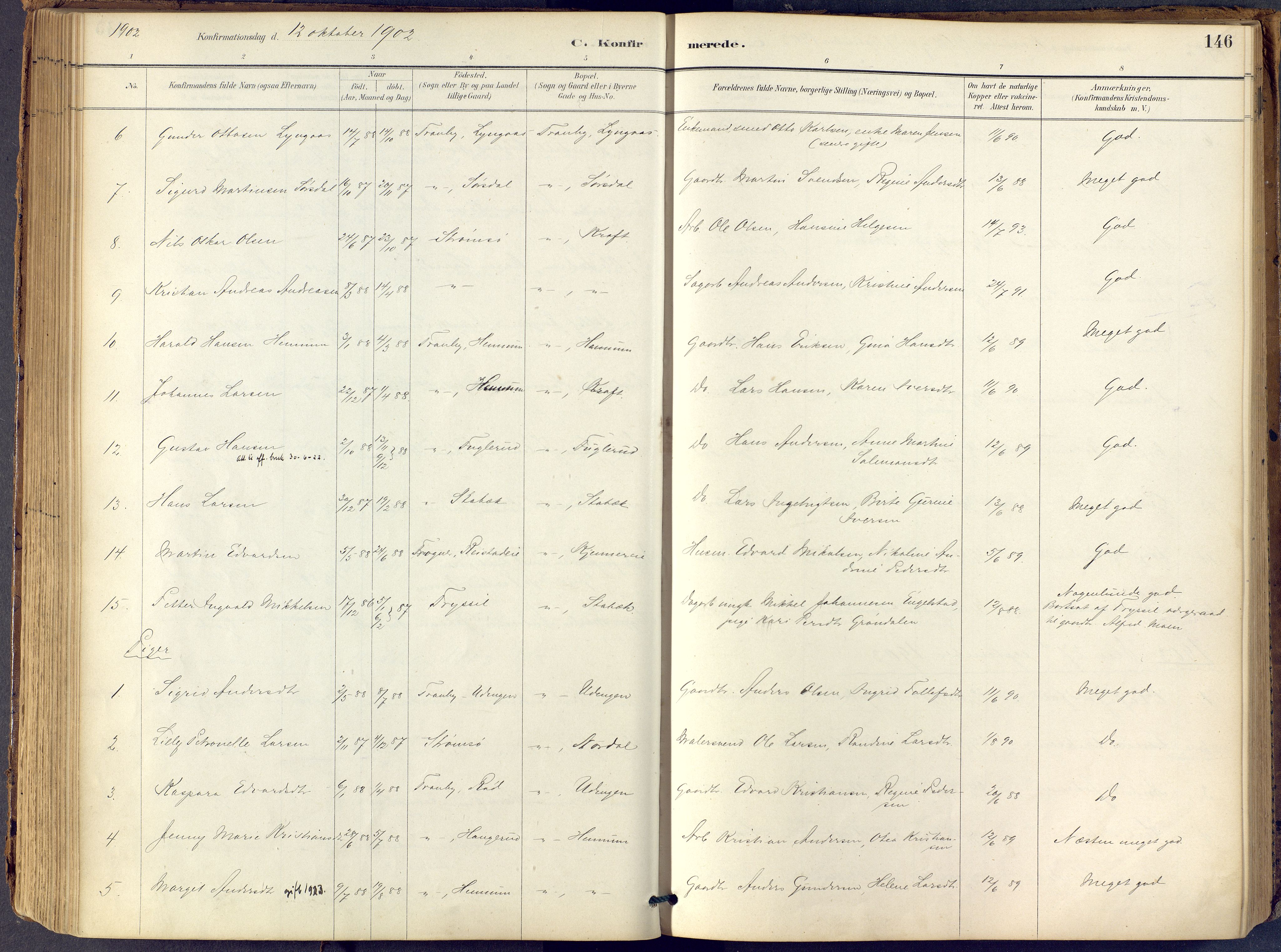 Lier kirkebøker, AV/SAKO-A-230/F/Fb/L0001: Parish register (official) no. II 1, 1883-1910, p. 146