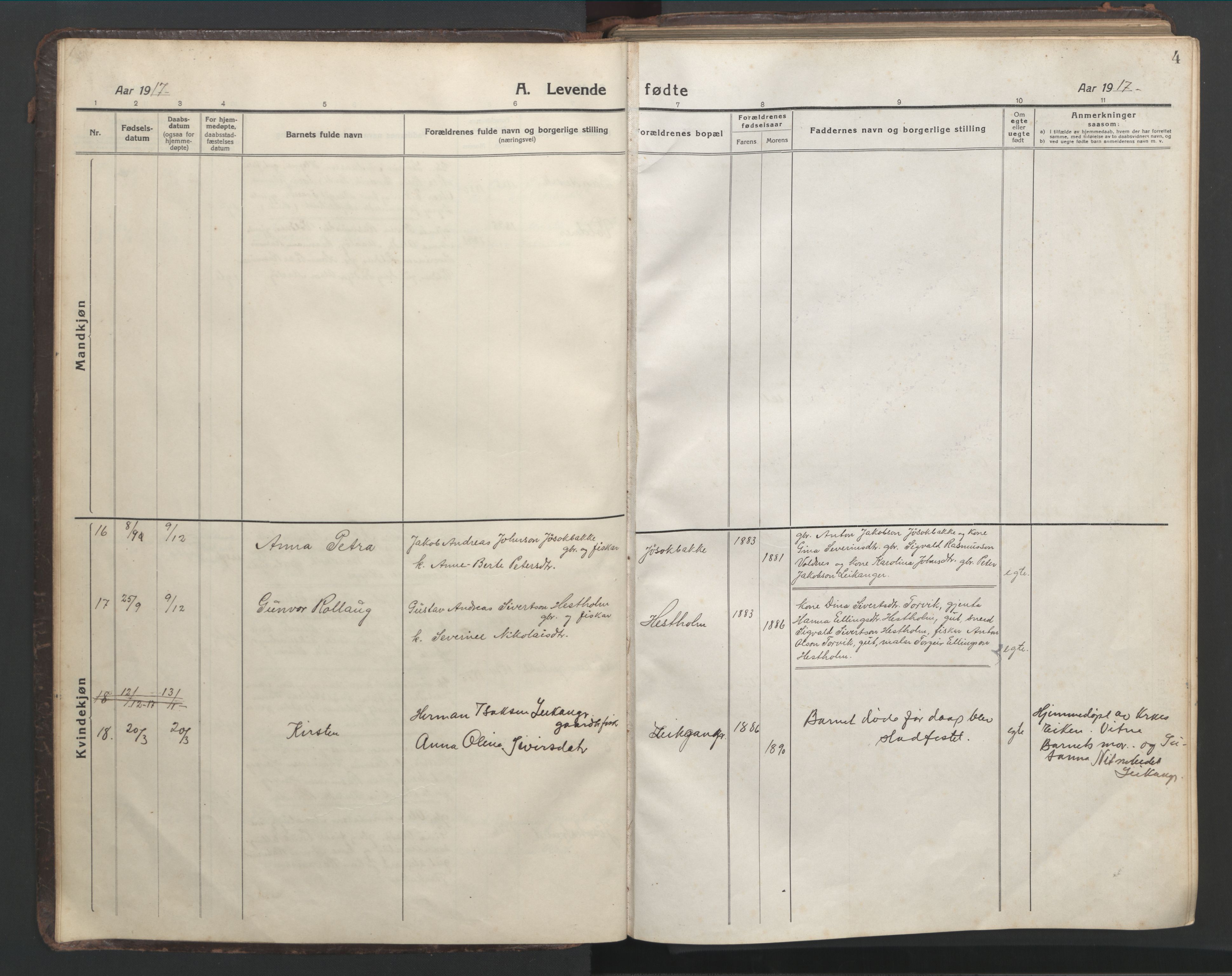 Ministerialprotokoller, klokkerbøker og fødselsregistre - Møre og Romsdal, AV/SAT-A-1454/508/L0099: Parish register (copy) no. 508C03, 1917-1947, p. 4