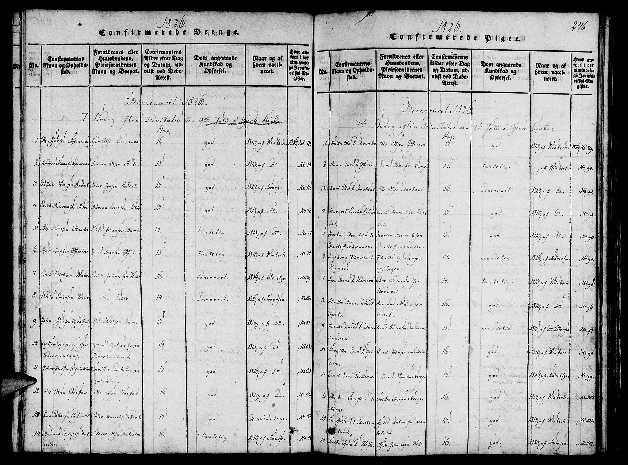 Etne sokneprestembete, SAB/A-75001/H/Haa: Parish register (official) no. A 6, 1815-1831, p. 246