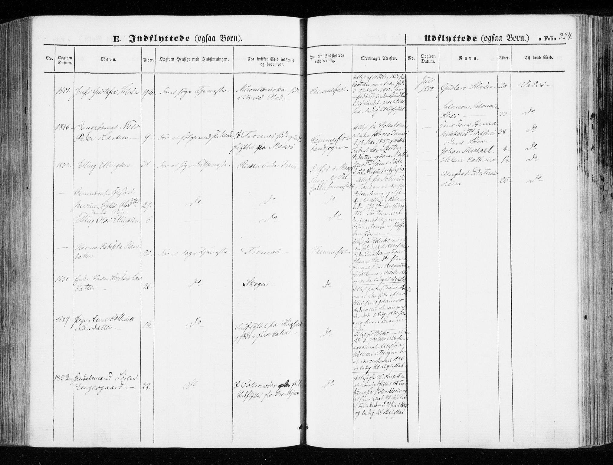 Hammerfest sokneprestkontor, SATØ/S-1347/H/Ha/L0004.kirke: Parish register (official) no. 4, 1843-1856, p. 324