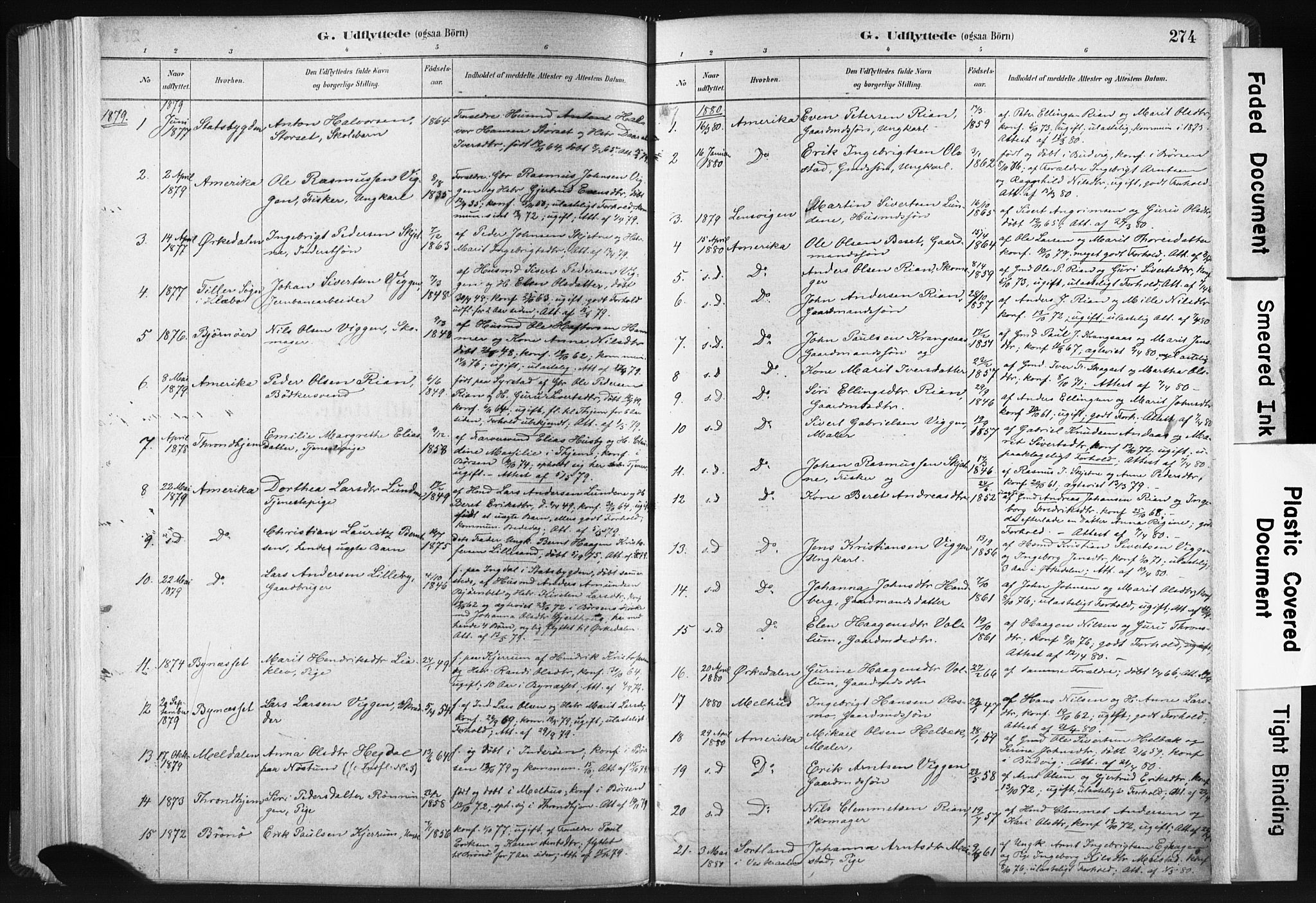 Ministerialprotokoller, klokkerbøker og fødselsregistre - Sør-Trøndelag, SAT/A-1456/665/L0773: Parish register (official) no. 665A08, 1879-1905, p. 274
