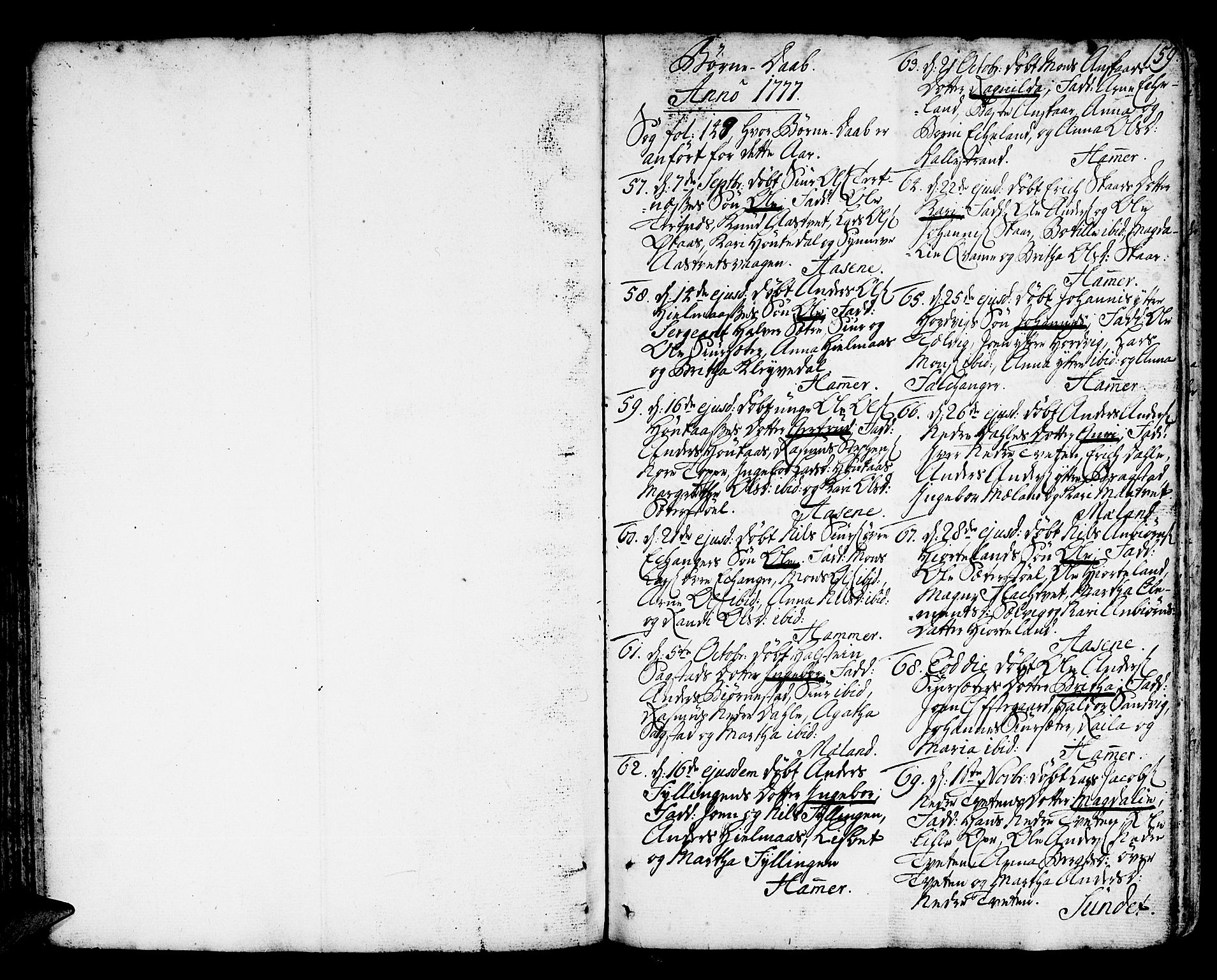 Hamre sokneprestembete, AV/SAB-A-75501/H/Ha/Haa/Haaa/L0007: Parish register (official) no. A 7, 1762-1777, p. 159