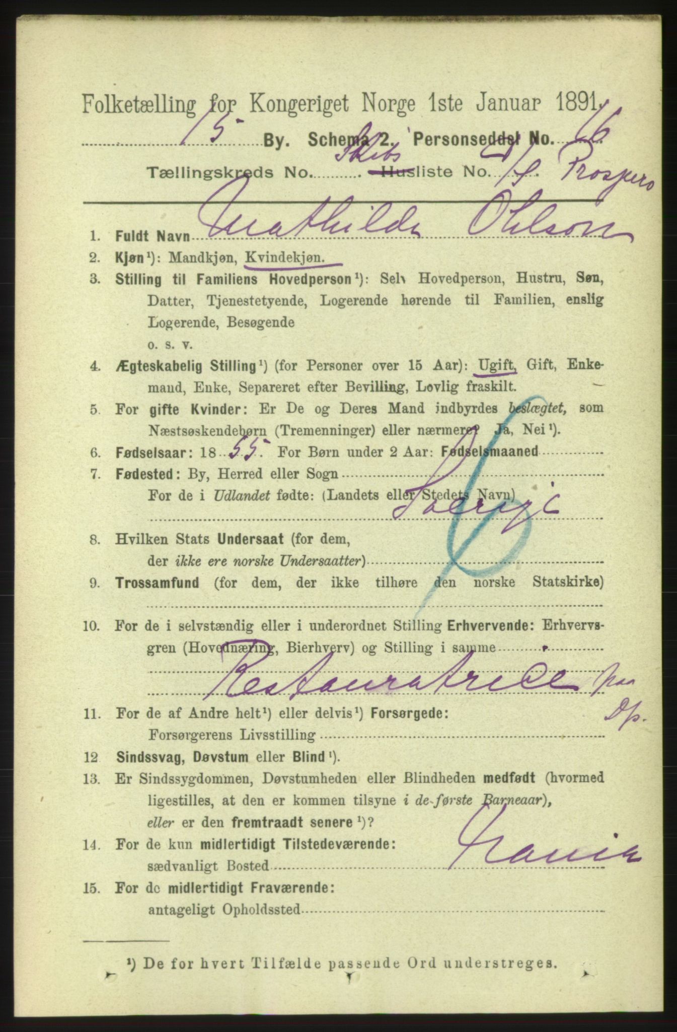 RA, 1891 census for 0602 Drammen, 1891, p. 25622