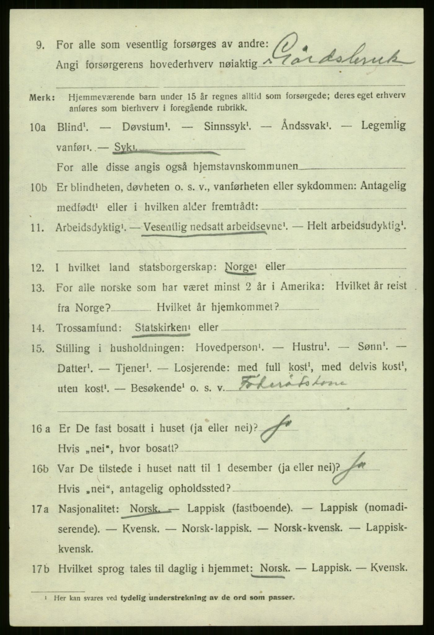 SATØ, 1920 census for Nordreisa, 1920, p. 1806