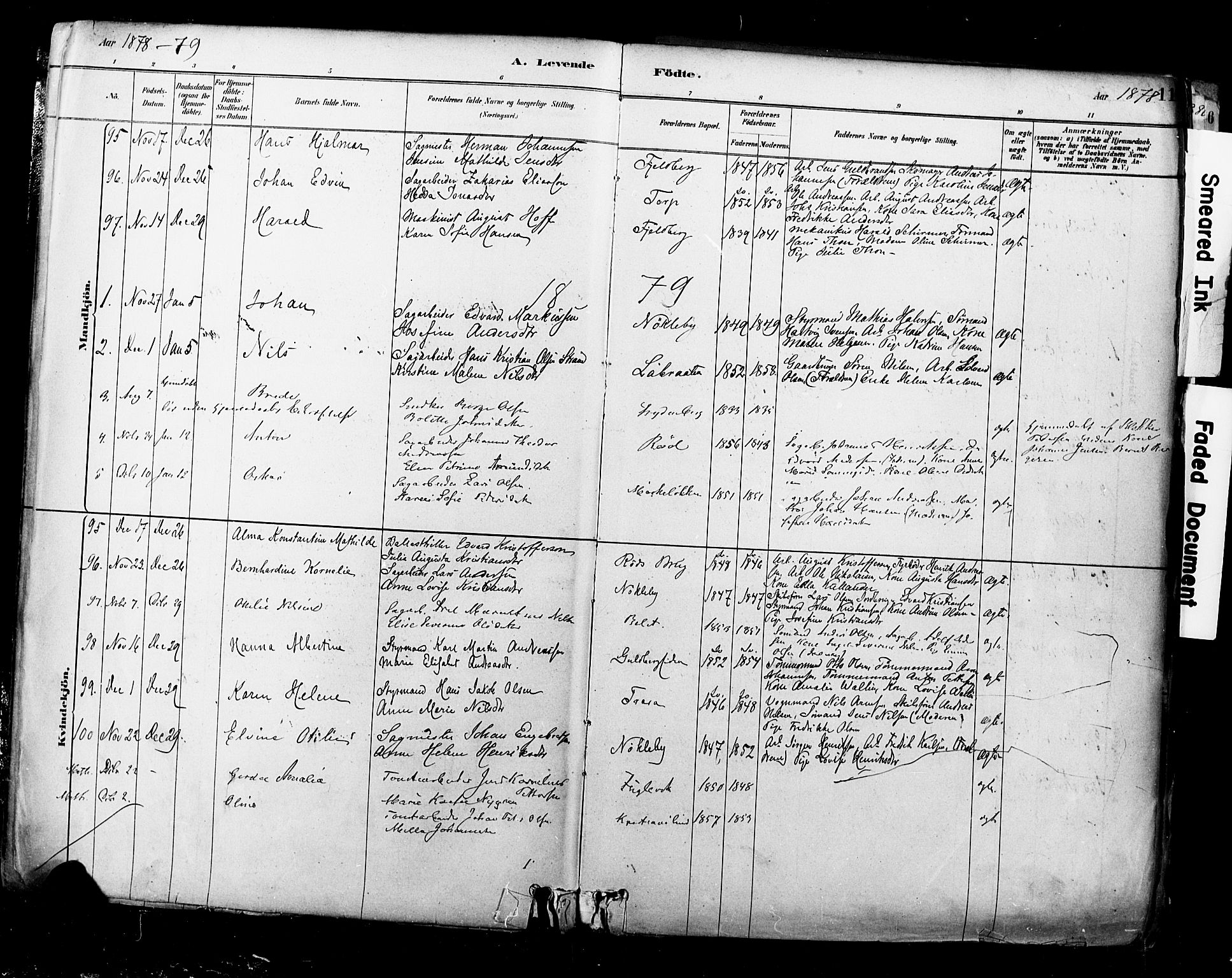 Glemmen prestekontor Kirkebøker, SAO/A-10908/F/Fa/L0011: Parish register (official) no. 11, 1878-1917, p. 11