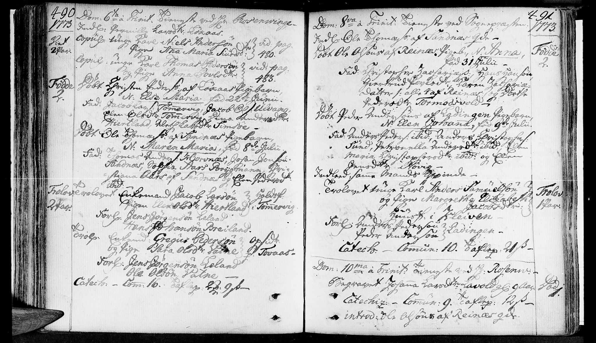 Ministerialprotokoller, klokkerbøker og fødselsregistre - Nordland, SAT/A-1459/830/L0437: Parish register (official) no. 830A05 /2, 1768-1776, p. 490-491