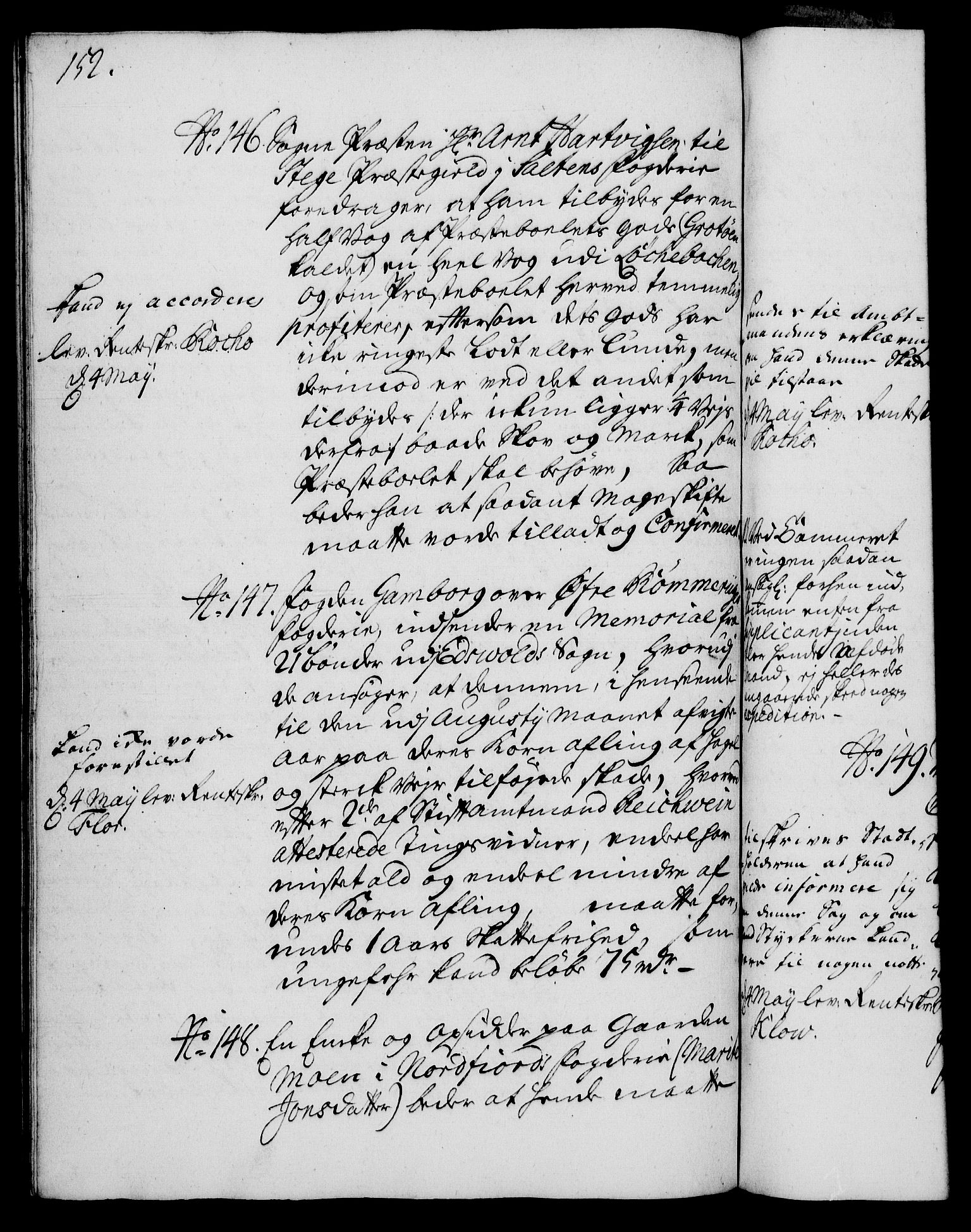 Rentekammeret, Kammerkanselliet, RA/EA-3111/G/Gh/Gha/L0016: Norsk ekstraktmemorialprotokoll (merket RK 53.61), 1734-1735, p. 152