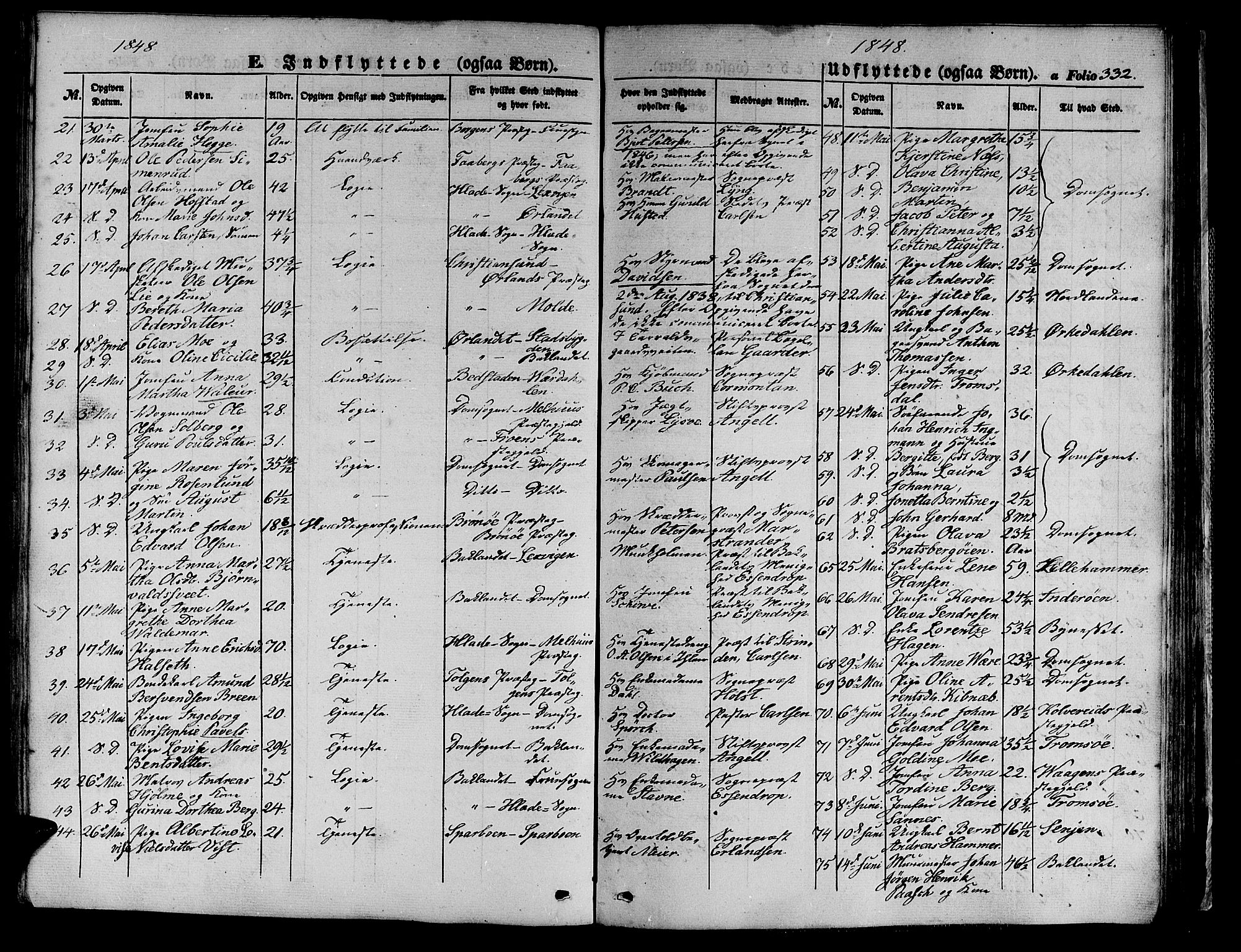 Ministerialprotokoller, klokkerbøker og fødselsregistre - Sør-Trøndelag, SAT/A-1456/602/L0137: Parish register (copy) no. 602C05, 1846-1856, p. 332