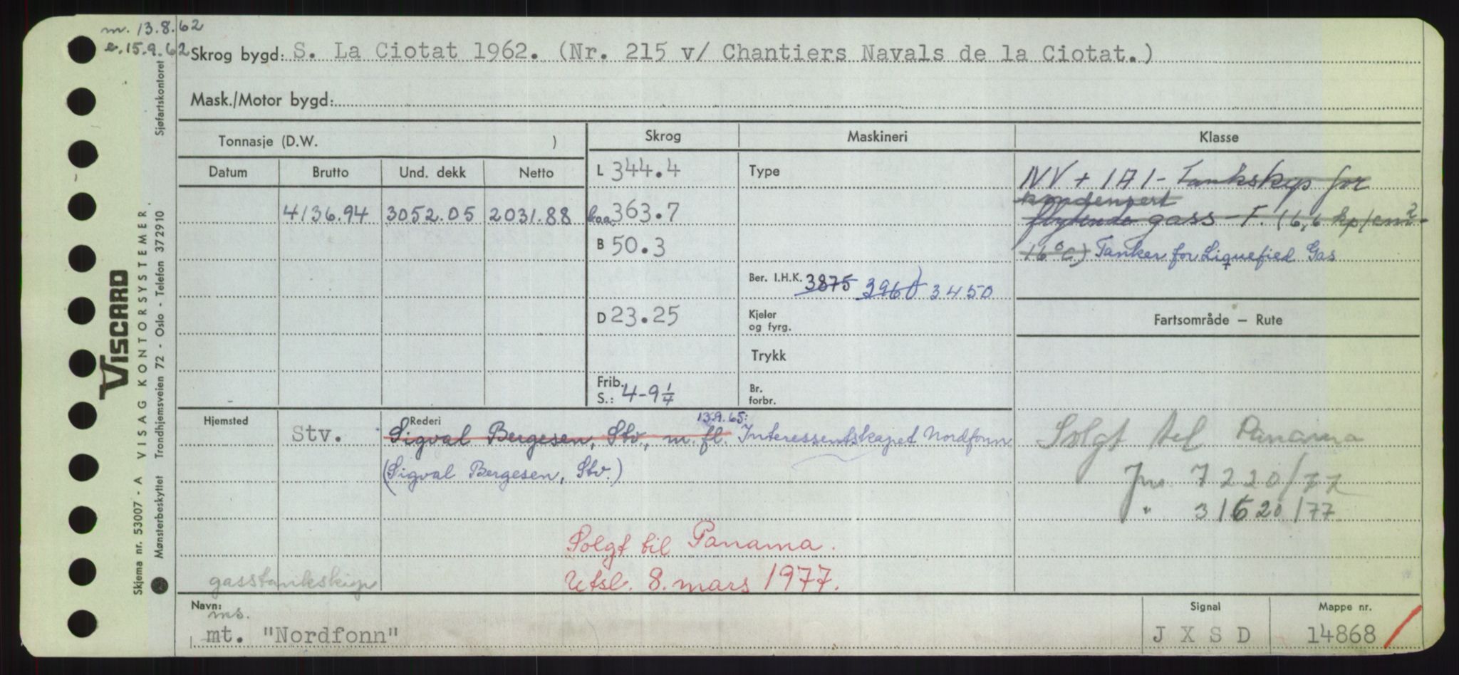 Sjøfartsdirektoratet med forløpere, Skipsmålingen, RA/S-1627/H/Hd/L0026: Fartøy, N-Norhol, p. 459