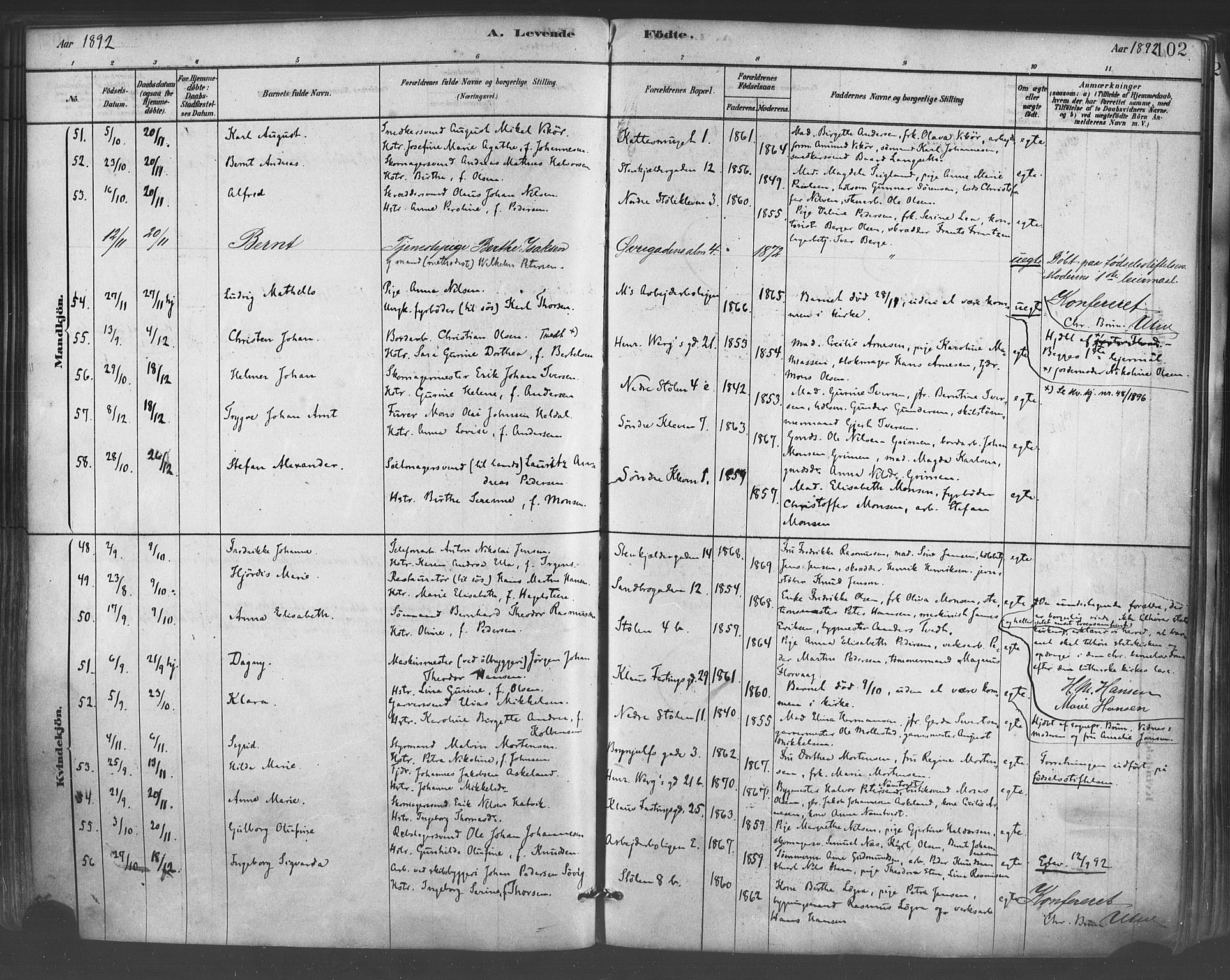 Mariakirken Sokneprestembete, SAB/A-76901/H/Haa/L0007: Parish register (official) no. A 7, 1878-1893, p. 102