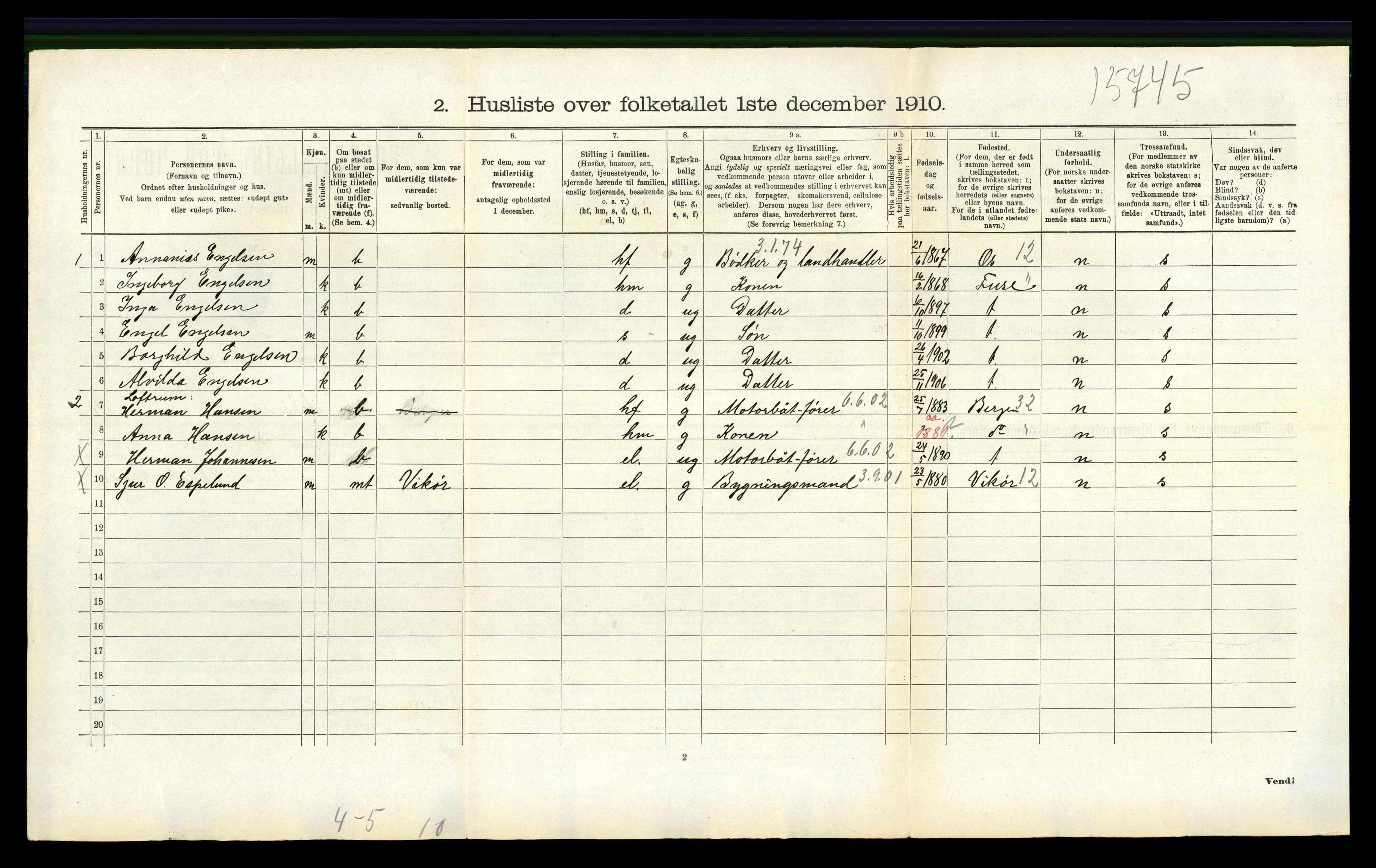 RA, 1910 census for Askøy, 1910, p. 1709