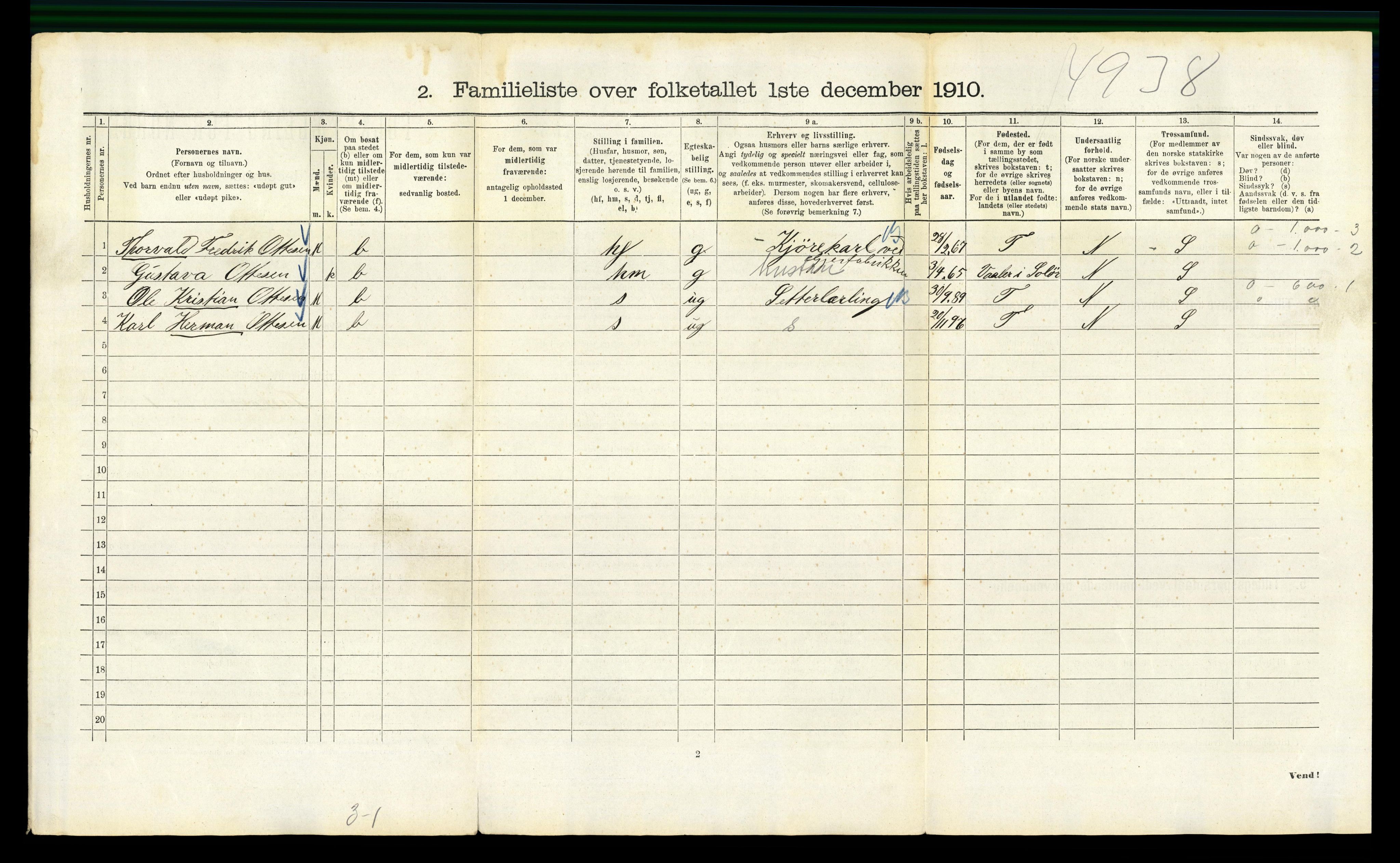 RA, 1910 census for Kristiania, 1910, p. 111110