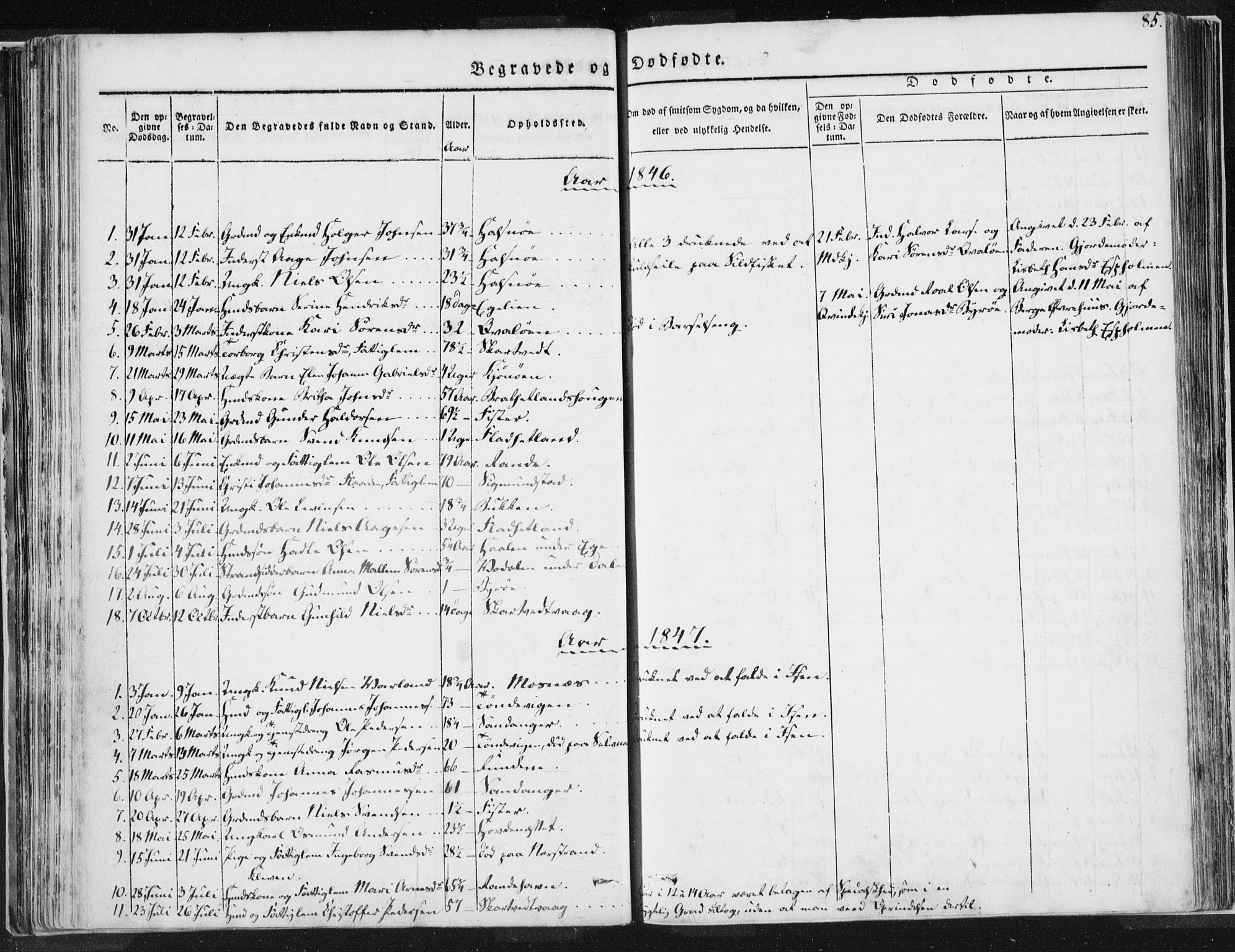 Hjelmeland sokneprestkontor, AV/SAST-A-101843/01/IV/L0007: Parish register (official) no. A 7, 1834-1850, p. 85