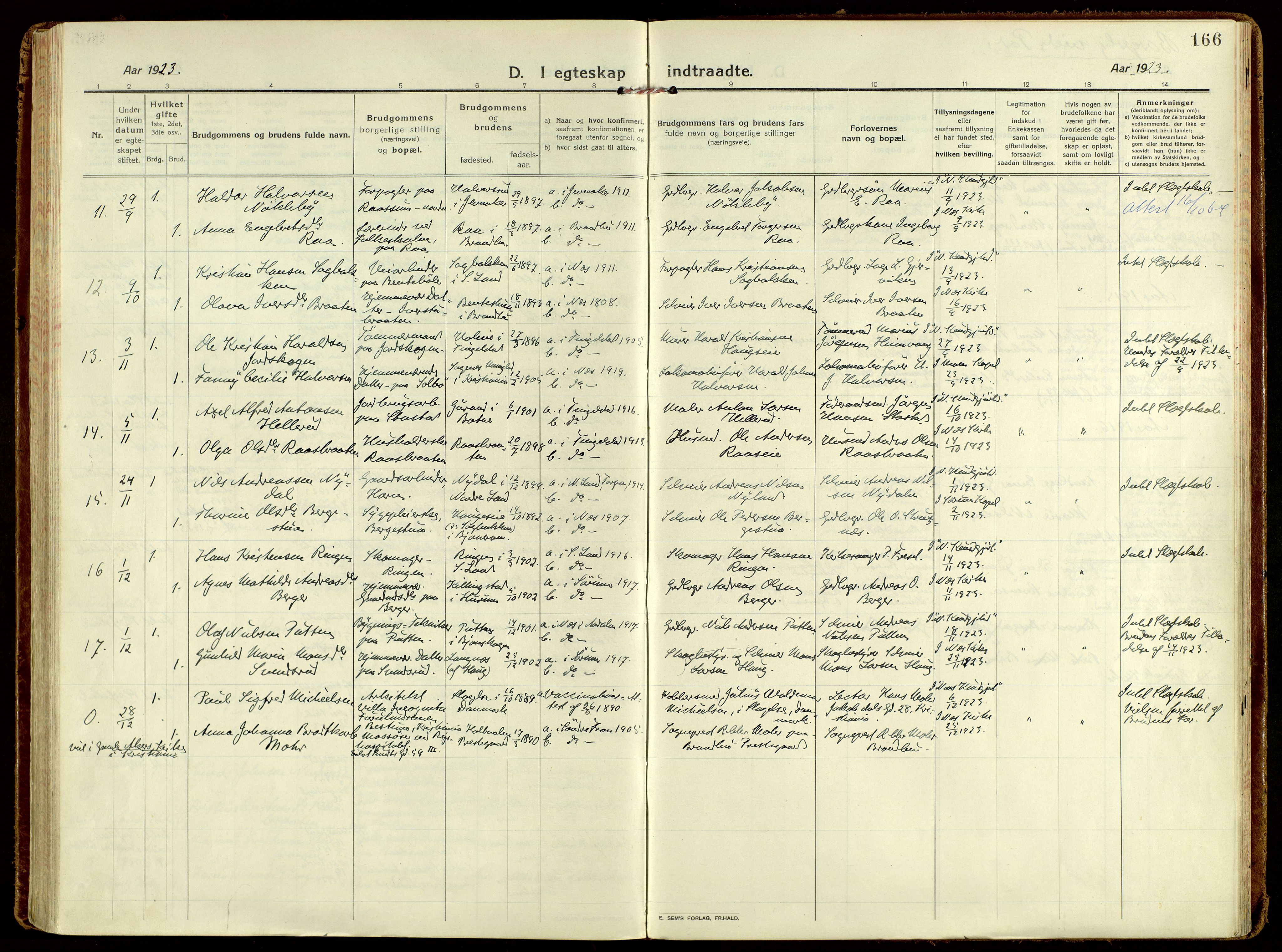 Brandbu prestekontor, AV/SAH-PREST-114/H/Ha/Haa/L0004: Parish register (official) no. 4, 1913-1923, p. 166