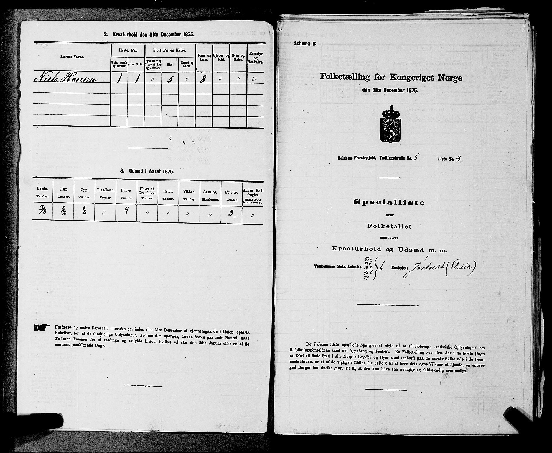 SAKO, 1875 census for 0819P Holla, 1875, p. 610