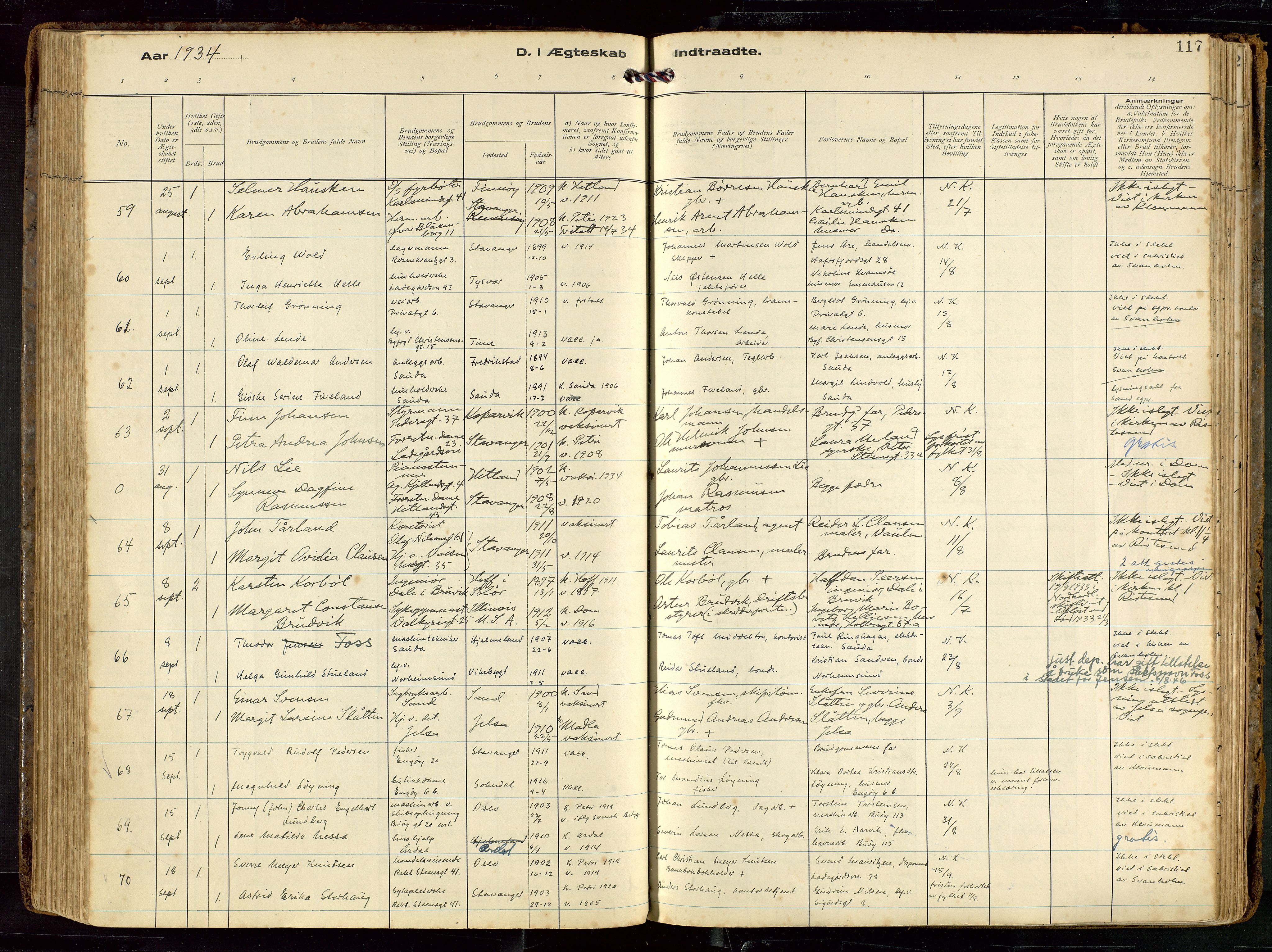 St. Petri sokneprestkontor, AV/SAST-A-101813/002/D/L0002: Parish register (official) no. A 27, 1921-1942, p. 117