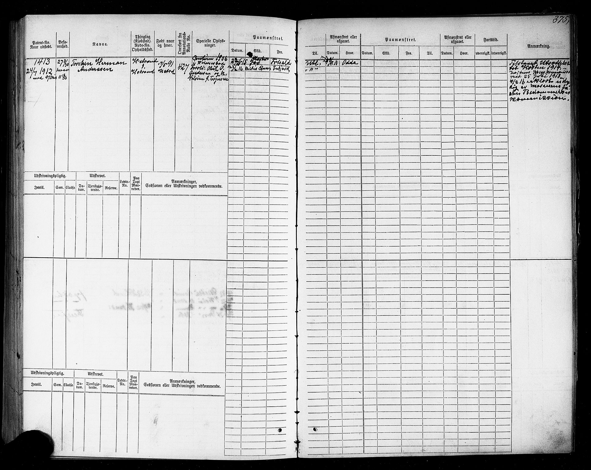 Holmestrand innrulleringskontor, SAKO/A-1151/F/Fc/L0003: Hovedrulle, 1872-1921, p. 383