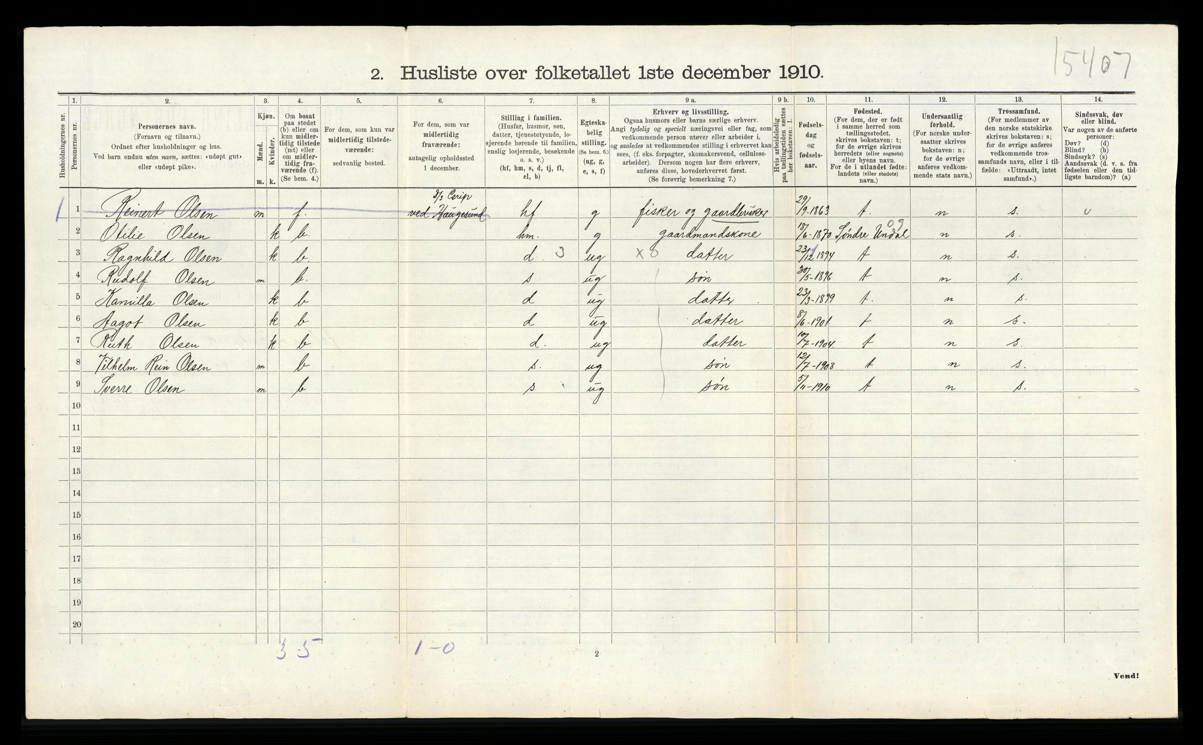 RA, 1910 census for Halse og Harkmark, 1910, p. 111