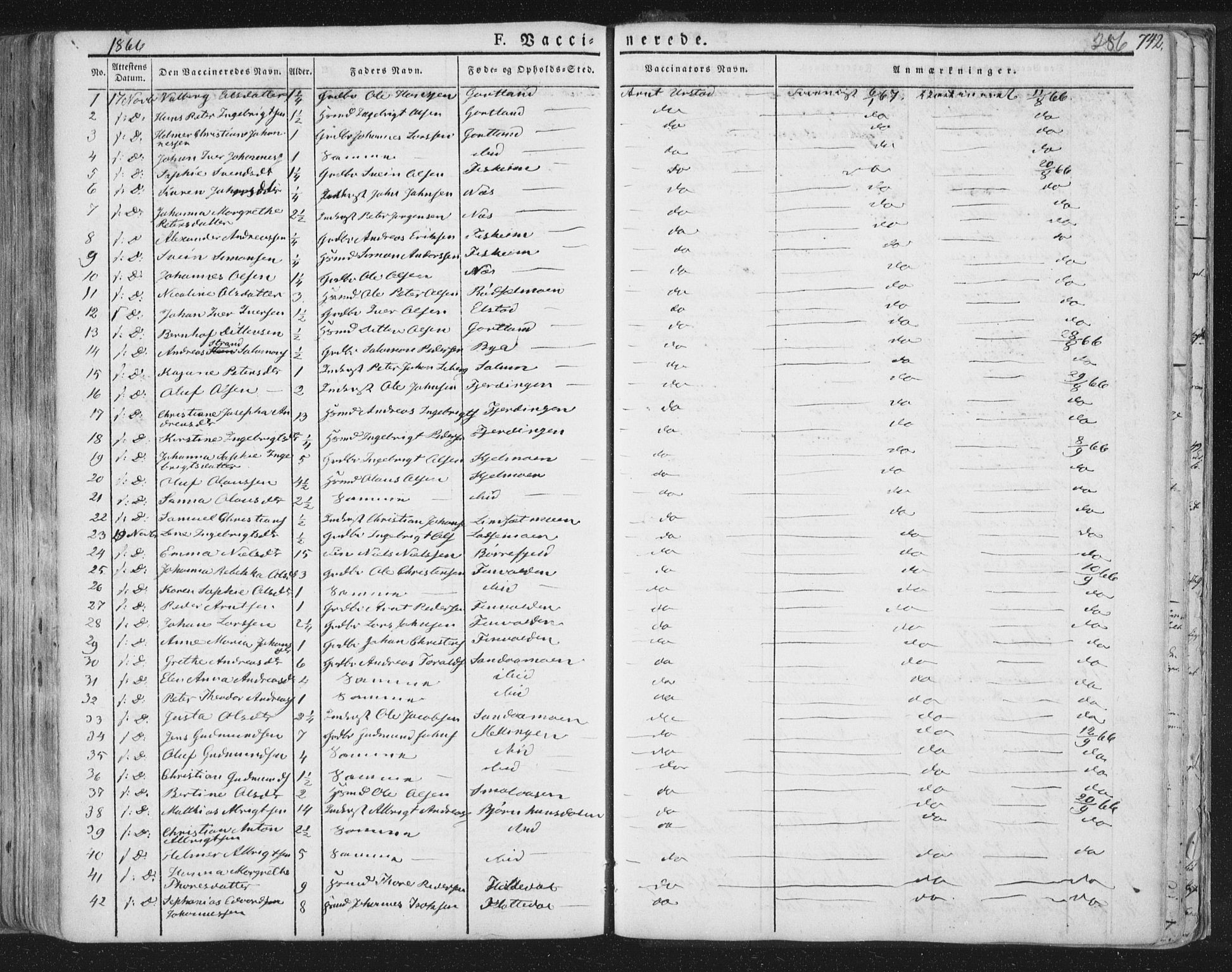 Ministerialprotokoller, klokkerbøker og fødselsregistre - Nord-Trøndelag, SAT/A-1458/758/L0513: Parish register (official) no. 758A02 /1, 1839-1868, p. 286