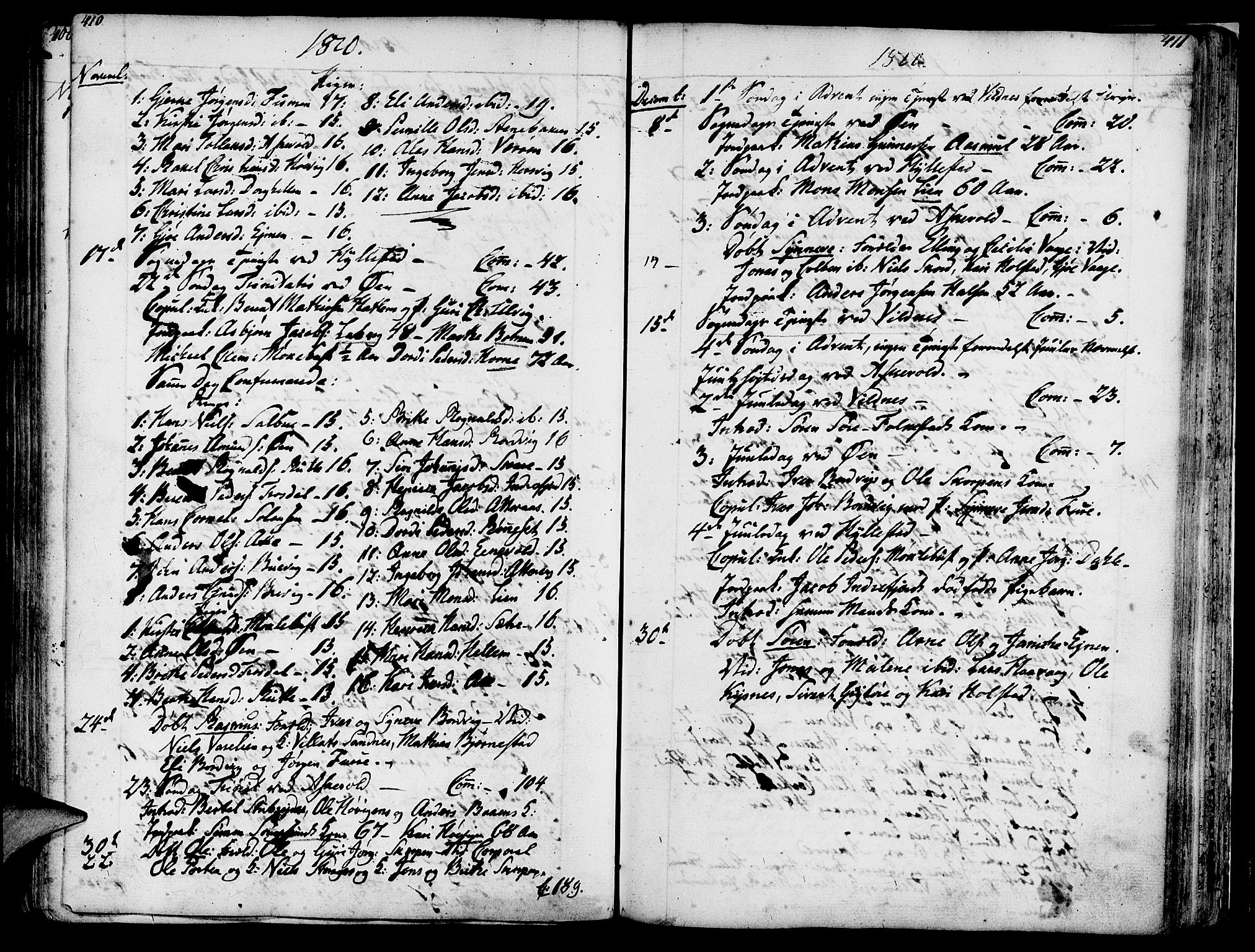 Askvoll sokneprestembete, AV/SAB-A-79501/H/Haa/Haaa/L0009: Parish register (official) no. A 9, 1776-1821, p. 410-411