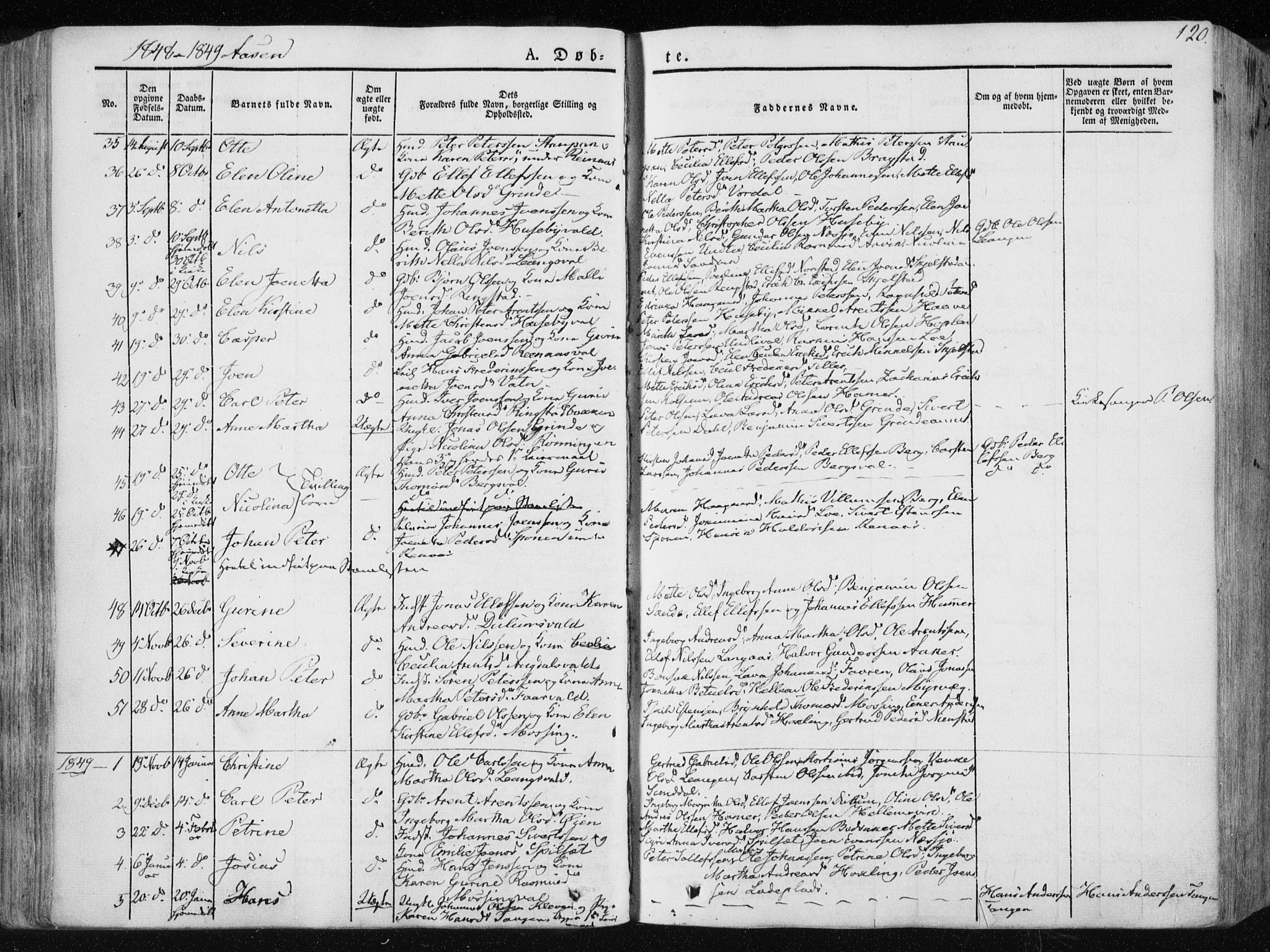 Ministerialprotokoller, klokkerbøker og fødselsregistre - Nord-Trøndelag, SAT/A-1458/713/L0115: Parish register (official) no. 713A06, 1838-1851, p. 120