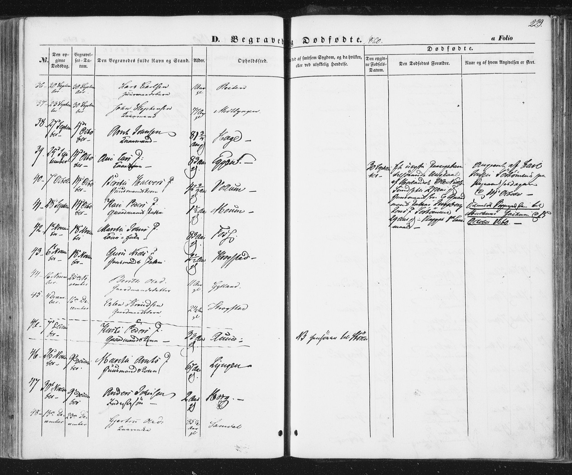 Ministerialprotokoller, klokkerbøker og fødselsregistre - Sør-Trøndelag, SAT/A-1456/692/L1103: Parish register (official) no. 692A03, 1849-1870, p. 229