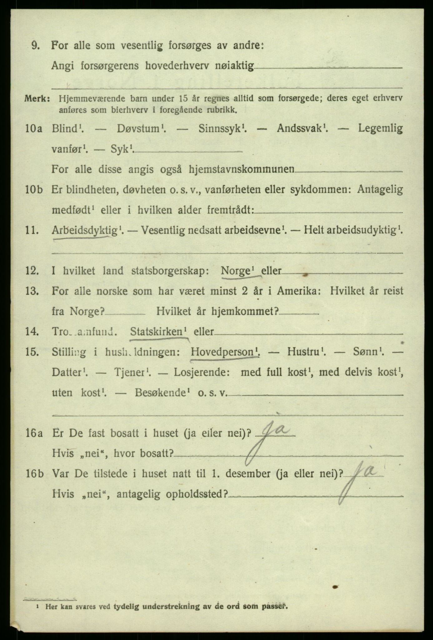 SAB, 1920 census for Odda, 1920, p. 7376