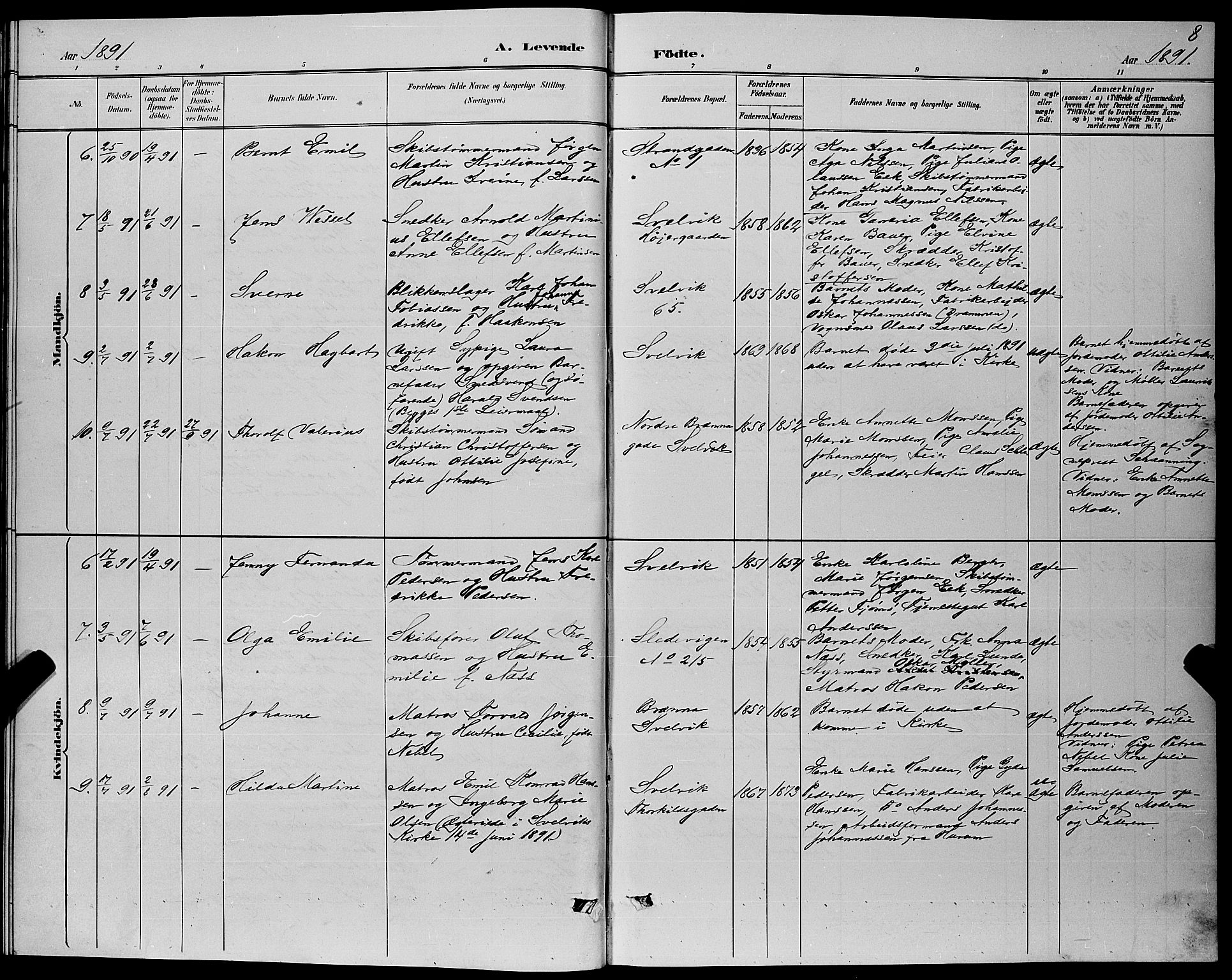 Strømm kirkebøker, AV/SAKO-A-322/G/Gb/L0001: Parish register (copy) no. II 1, 1889-1896, p. 8