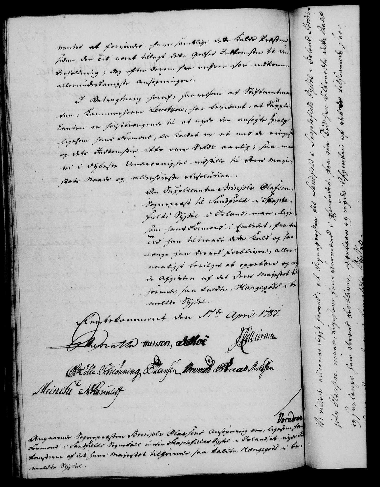 Rentekammeret, Kammerkanselliet, AV/RA-EA-3111/G/Gf/Gfa/L0069: Norsk relasjons- og resolusjonsprotokoll (merket RK 52.69), 1787, p. 318