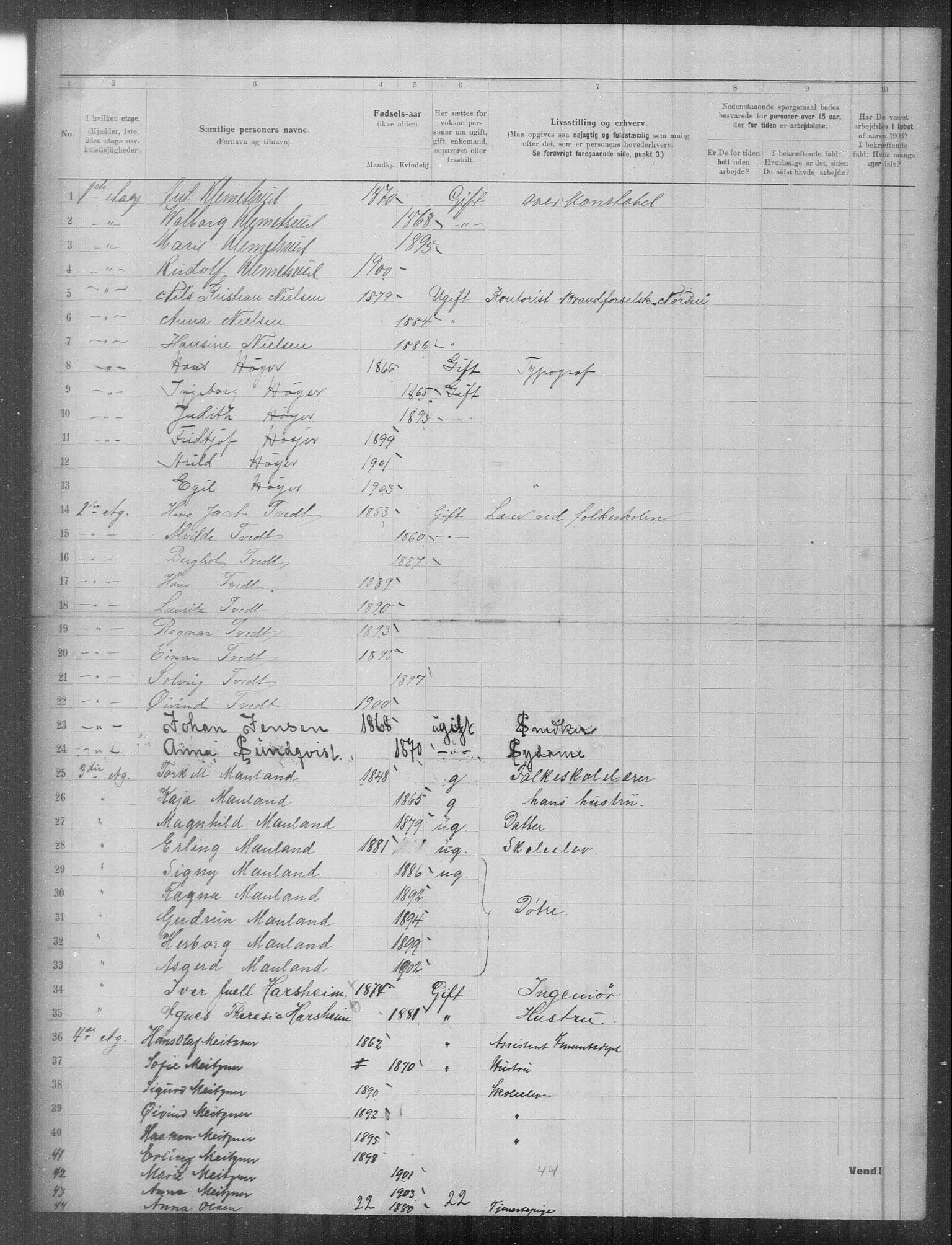 OBA, Municipal Census 1903 for Kristiania, 1903, p. 5215