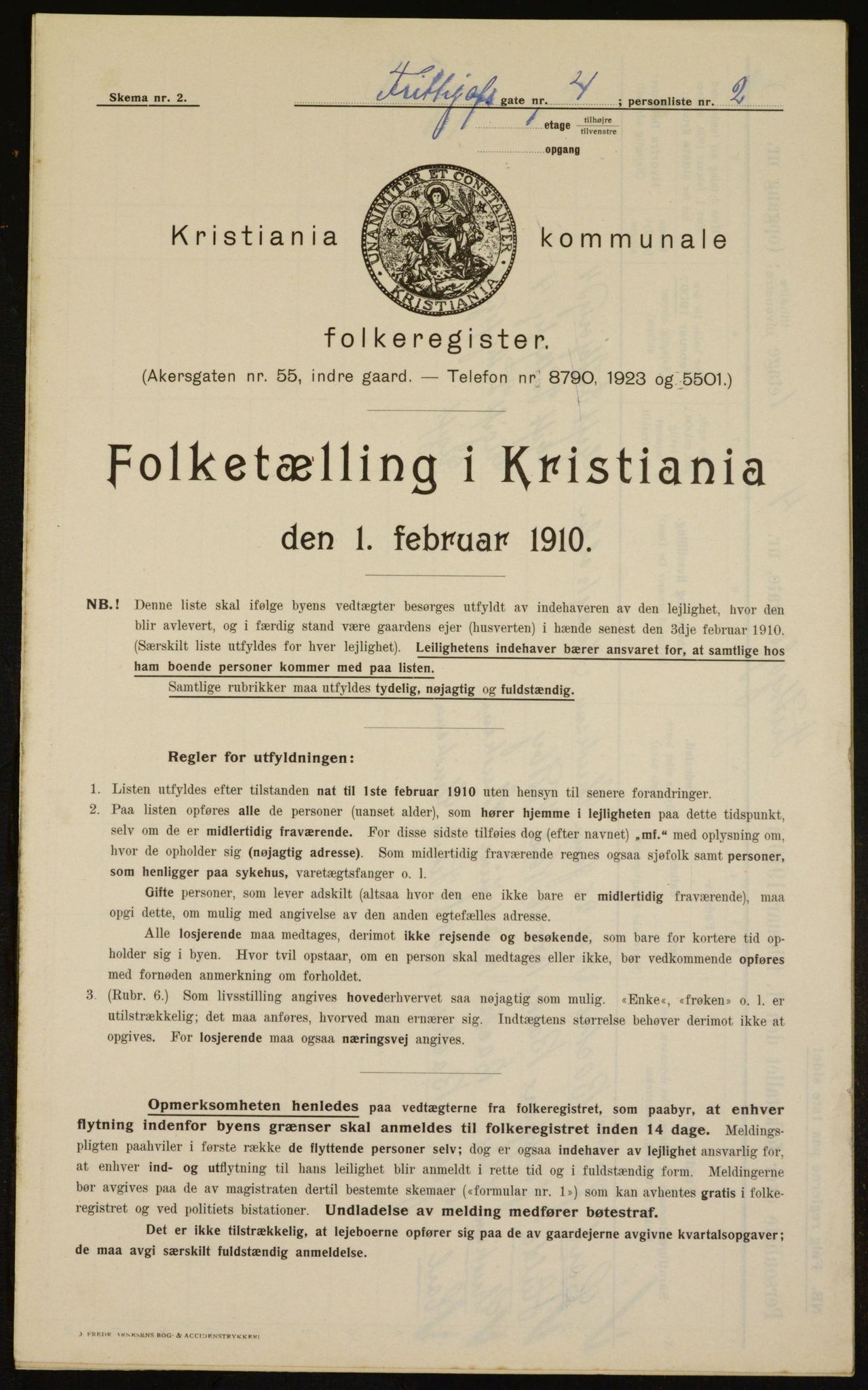 OBA, Municipal Census 1910 for Kristiania, 1910, p. 25123