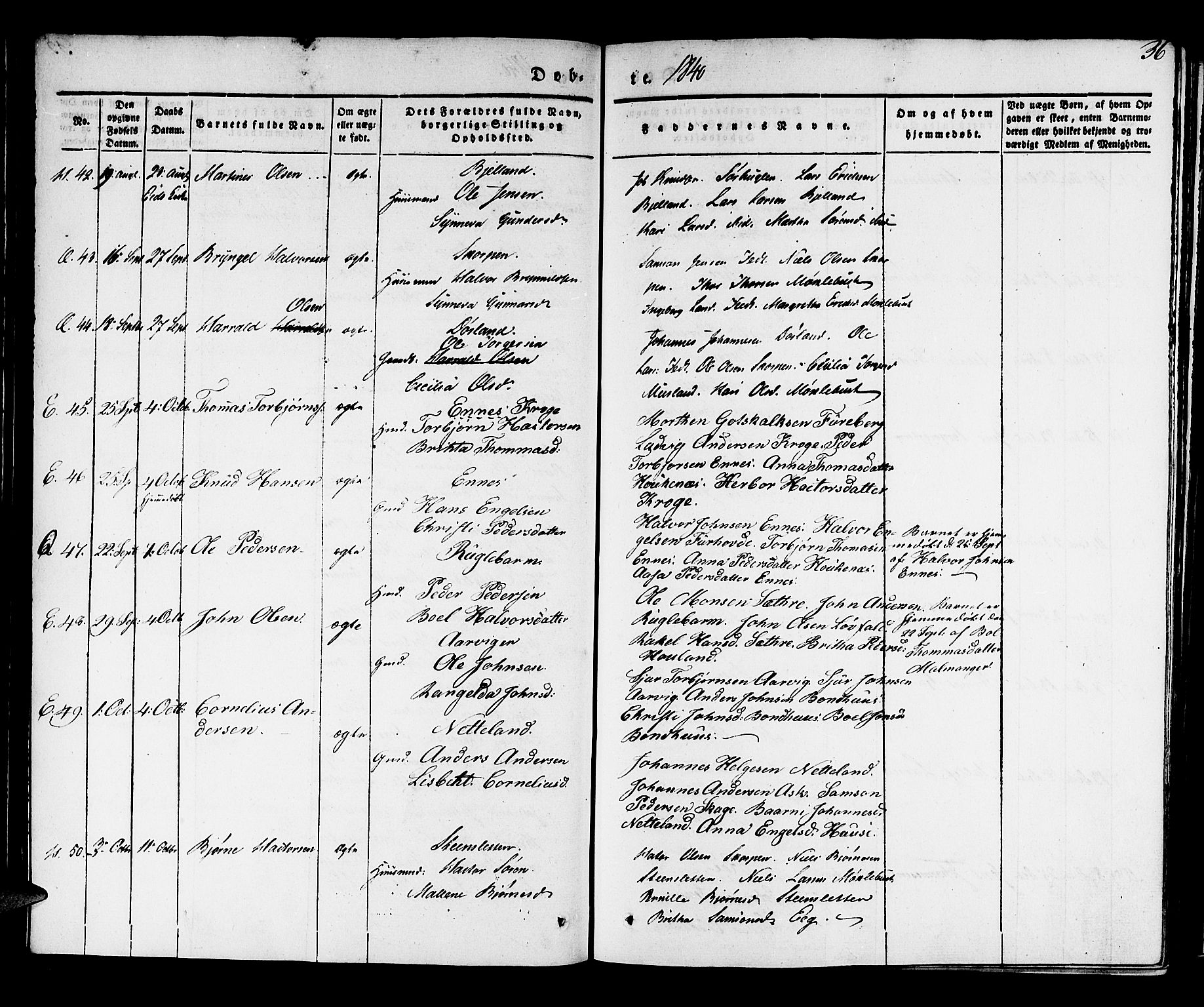 Kvinnherad sokneprestembete, SAB/A-76401/H/Haa: Parish register (official) no. A 6, 1835-1843, p. 36