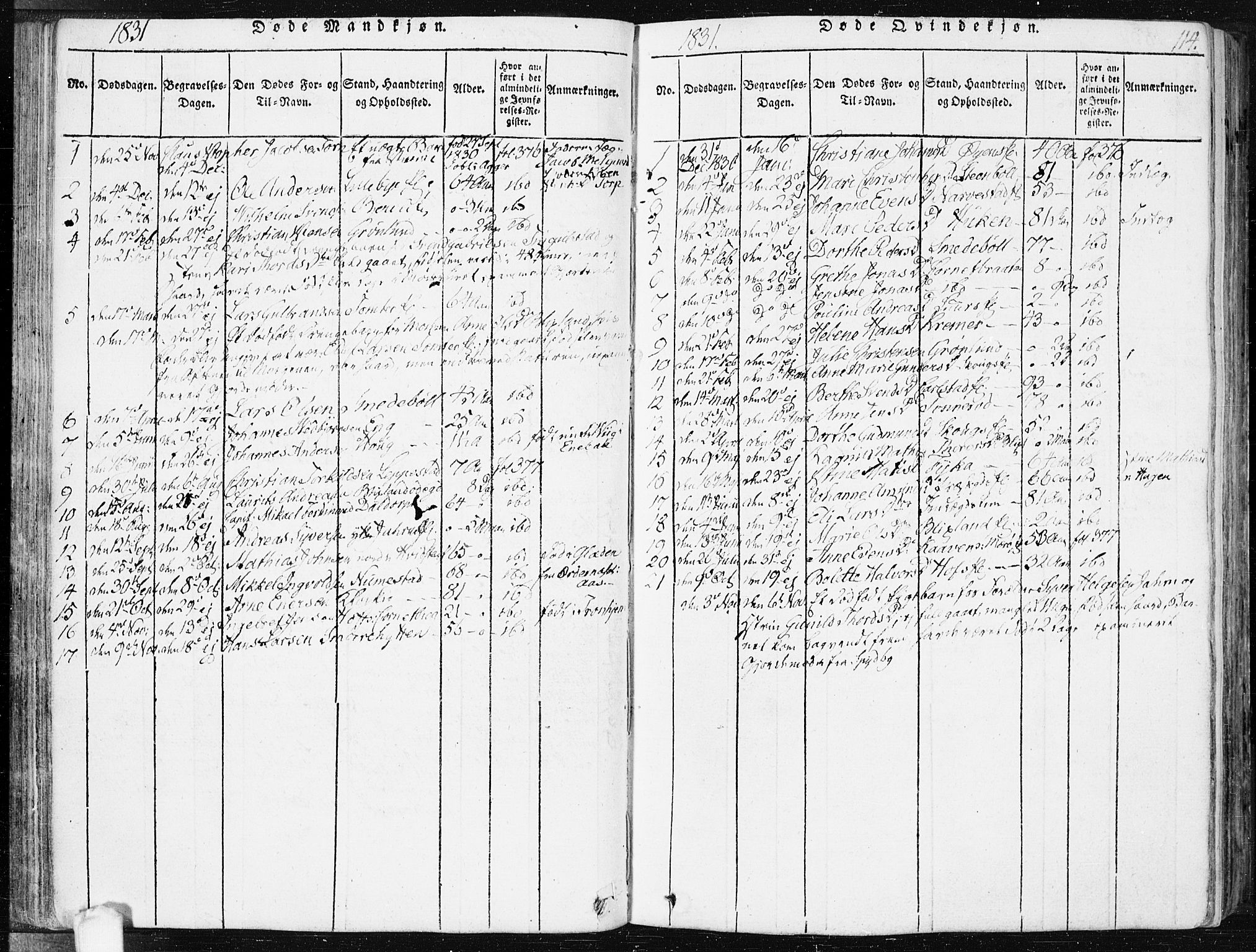 Hobøl prestekontor Kirkebøker, SAO/A-2002/F/Fa/L0002: Parish register (official) no. I 2, 1814-1841, p. 114
