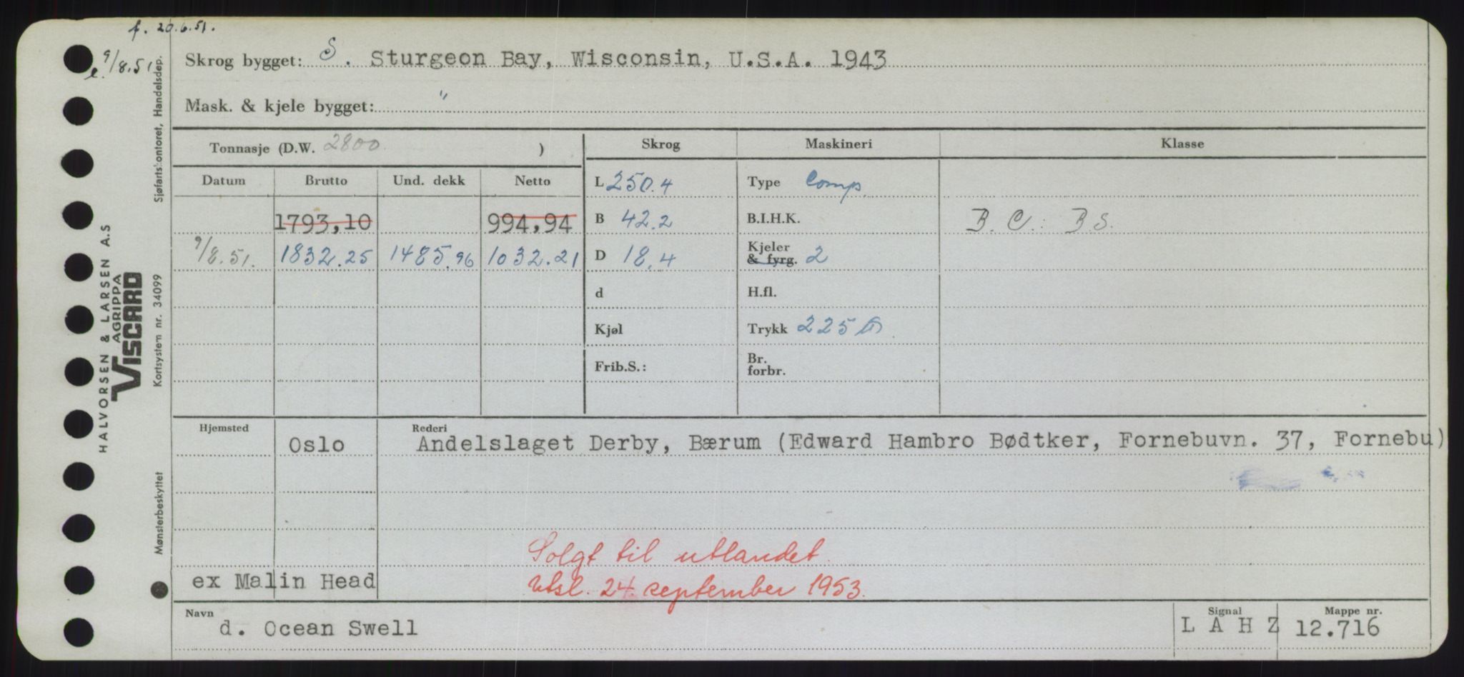 Sjøfartsdirektoratet med forløpere, Skipsmålingen, AV/RA-S-1627/H/Hd/L0028: Fartøy, O, p. 79