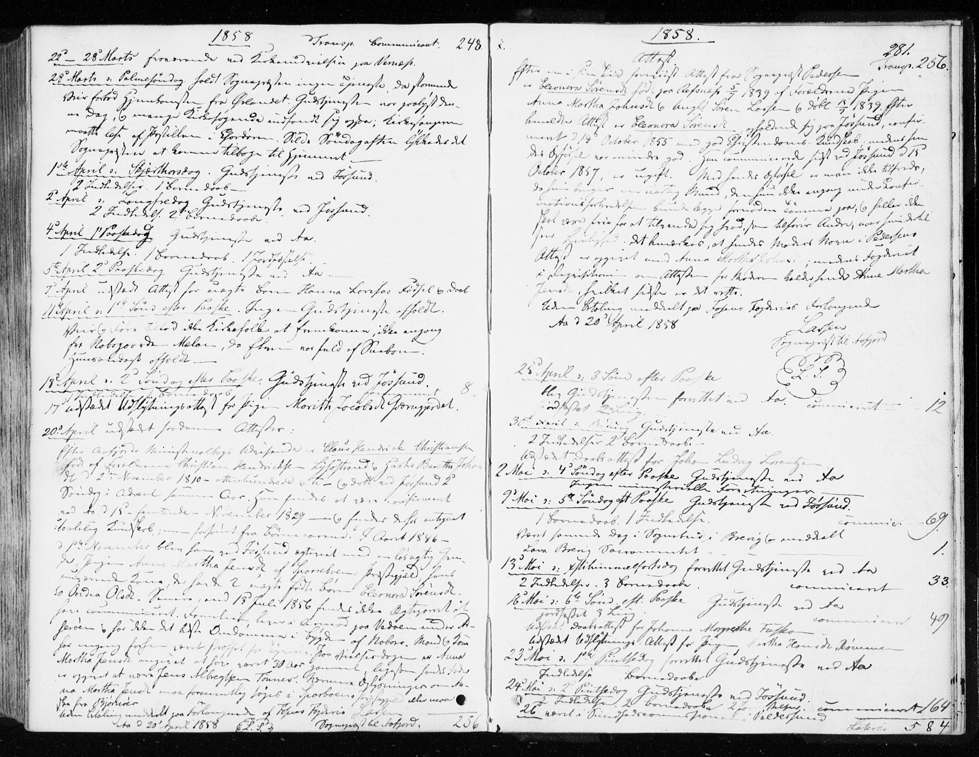 Ministerialprotokoller, klokkerbøker og fødselsregistre - Sør-Trøndelag, SAT/A-1456/655/L0677: Parish register (official) no. 655A06, 1847-1860, p. 281