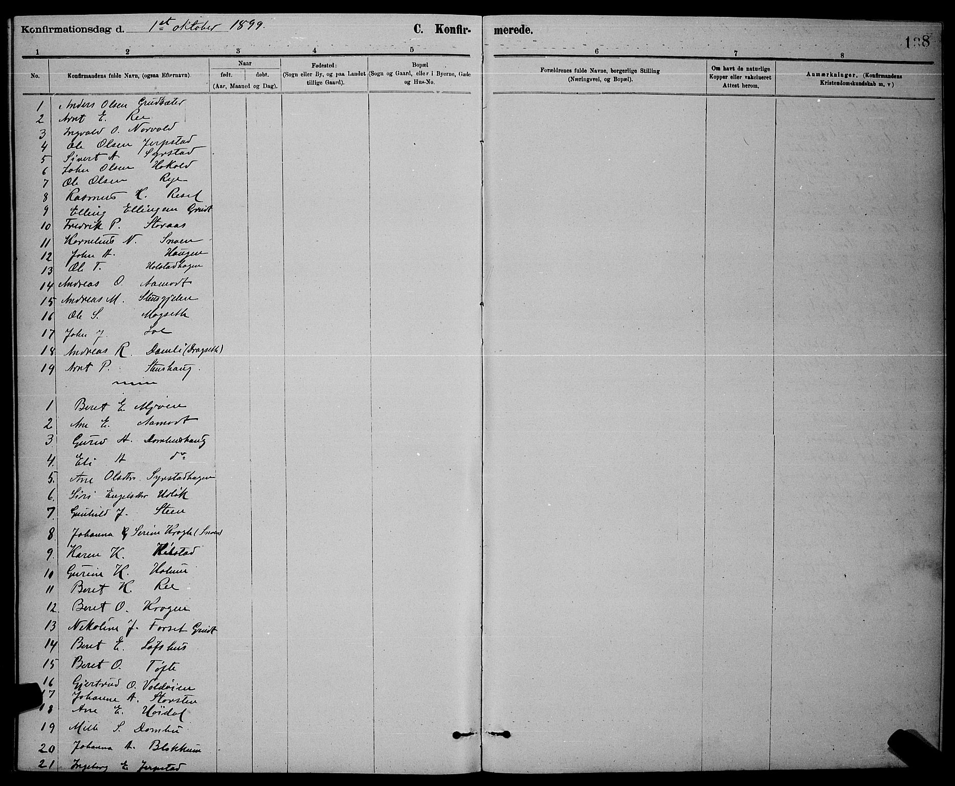 Ministerialprotokoller, klokkerbøker og fødselsregistre - Sør-Trøndelag, SAT/A-1456/672/L0863: Parish register (copy) no. 672C02, 1888-1901, p. 138
