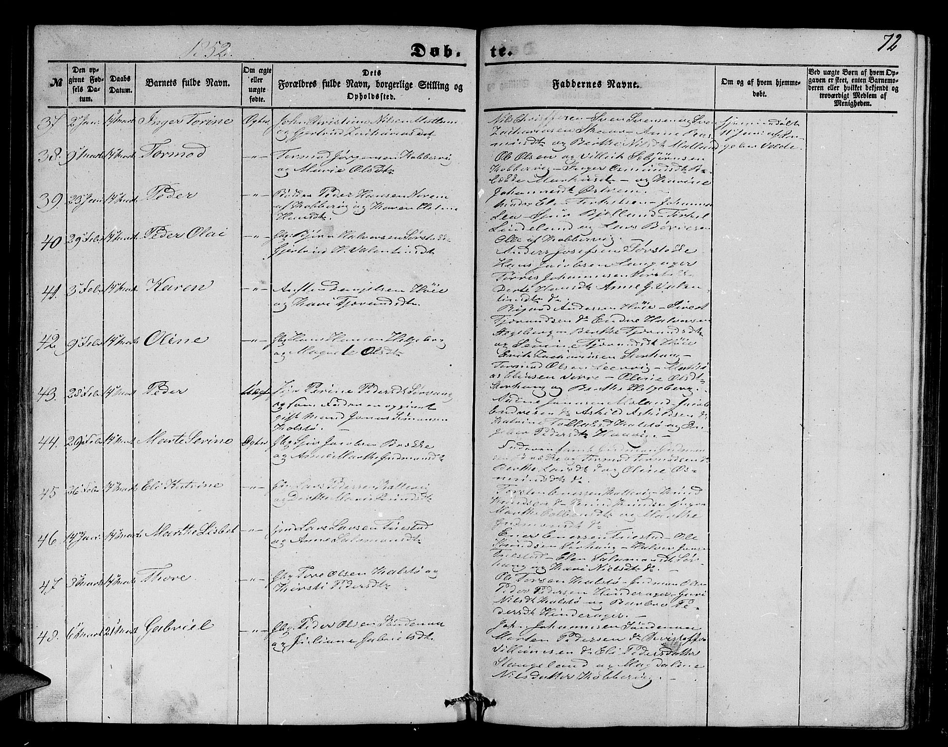 Avaldsnes sokneprestkontor, AV/SAST-A -101851/H/Ha/Hab/L0002: Parish register (copy) no. B 2, 1848-1856, p. 72