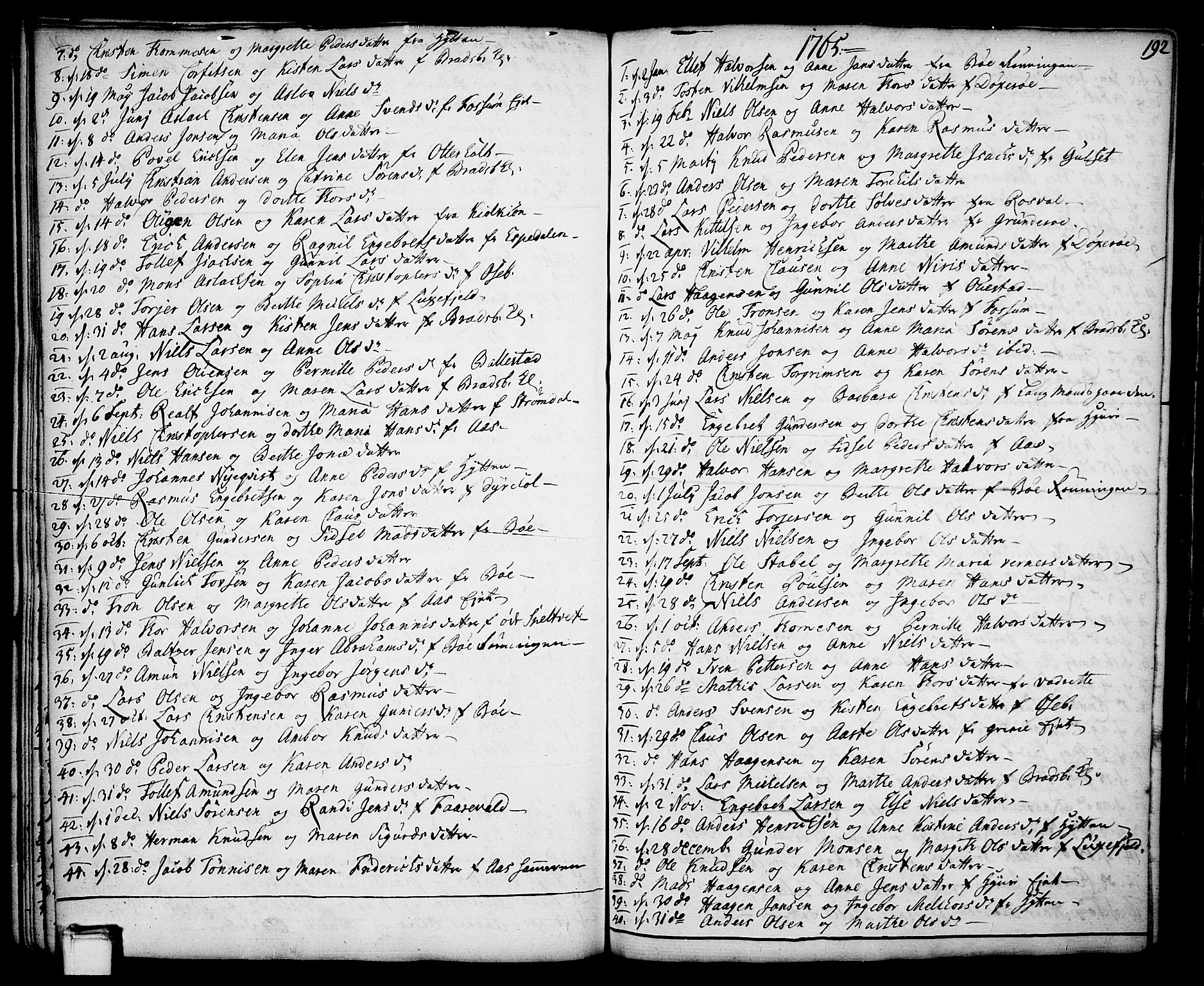 Gjerpen kirkebøker, AV/SAKO-A-265/F/Fa/L0002: Parish register (official) no. I 2, 1747-1795, p. 192
