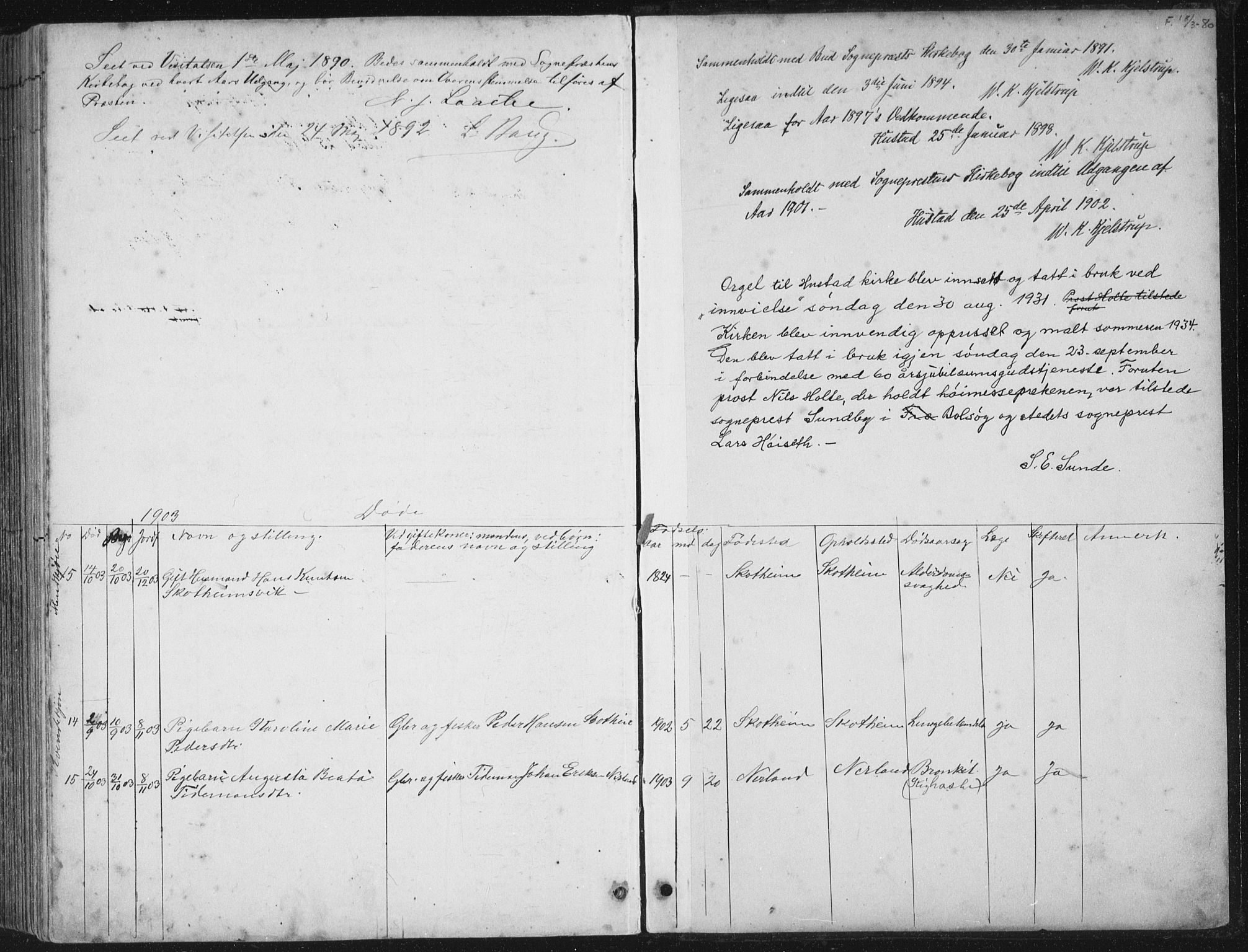 Ministerialprotokoller, klokkerbøker og fødselsregistre - Møre og Romsdal, AV/SAT-A-1454/567/L0783: Parish register (copy) no. 567C03, 1887-1903