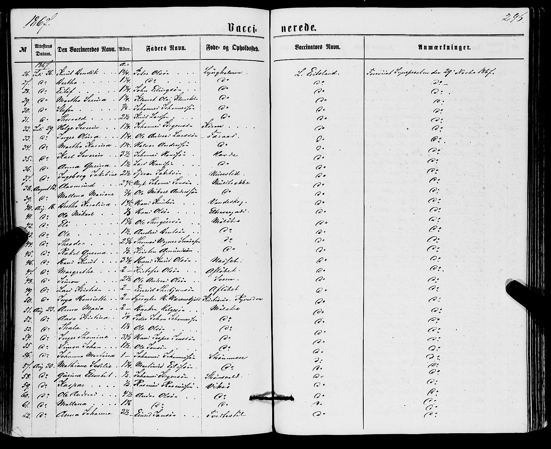 Sveio Sokneprestembete, AV/SAB-A-78501/H/Haa: Parish register (official) no. A 1, 1861-1877, p. 296