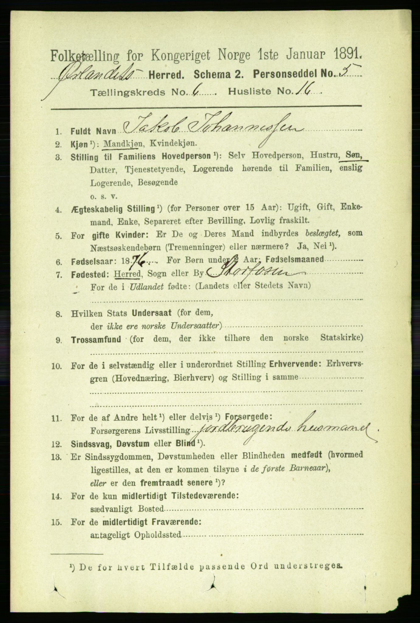 RA, 1891 census for 1621 Ørland, 1891, p. 1943