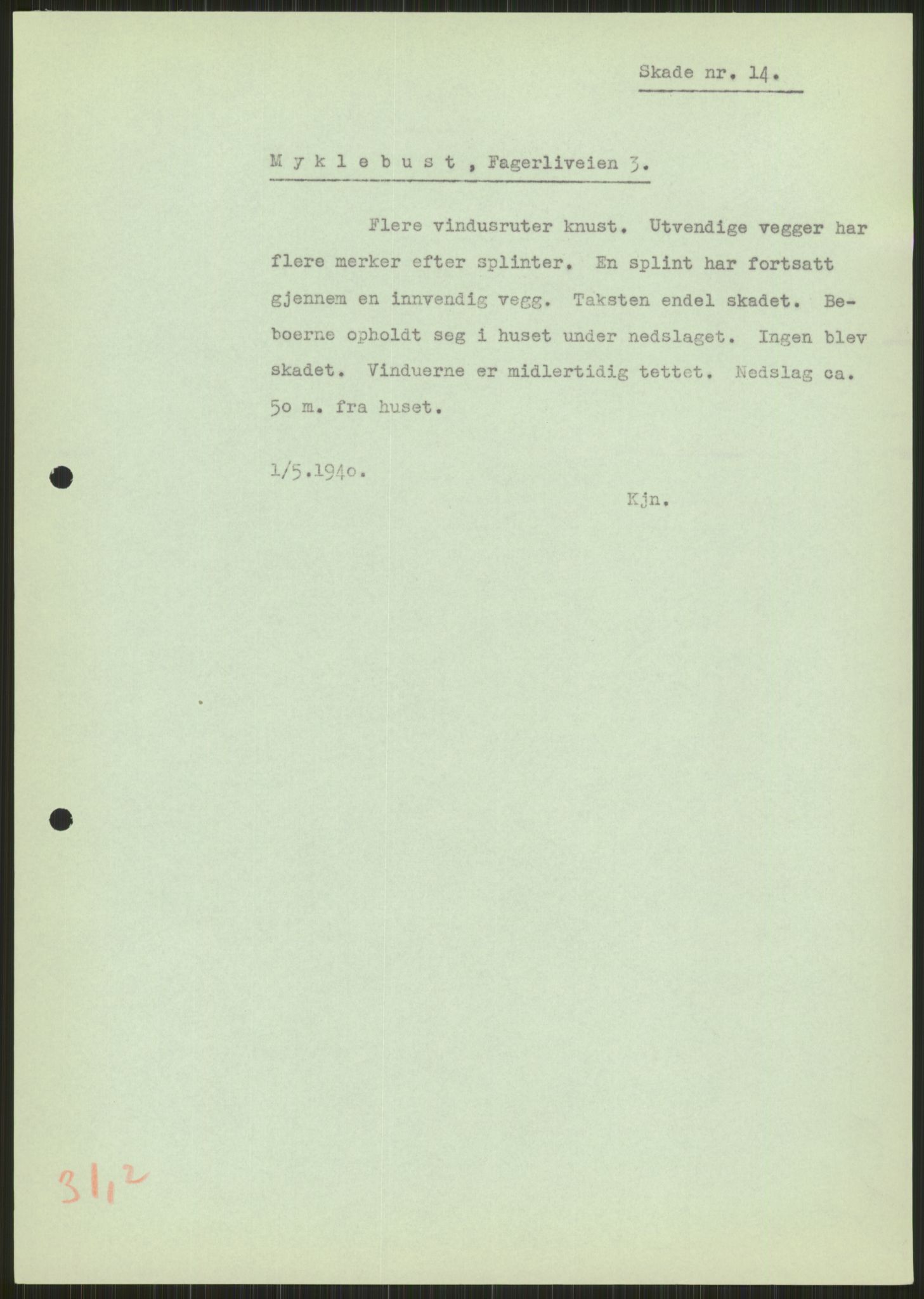 Forsvaret, Forsvarets krigshistoriske avdeling, AV/RA-RAFA-2017/Y/Ya/L0013: II-C-11-31 - Fylkesmenn.  Rapporter om krigsbegivenhetene 1940., 1940, p. 300