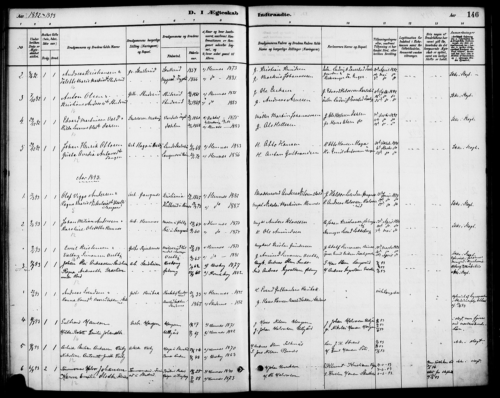 Høland prestekontor Kirkebøker, AV/SAO-A-10346a/F/Fb/L0001: Parish register (official) no. II 1, 1880-1897, p. 146